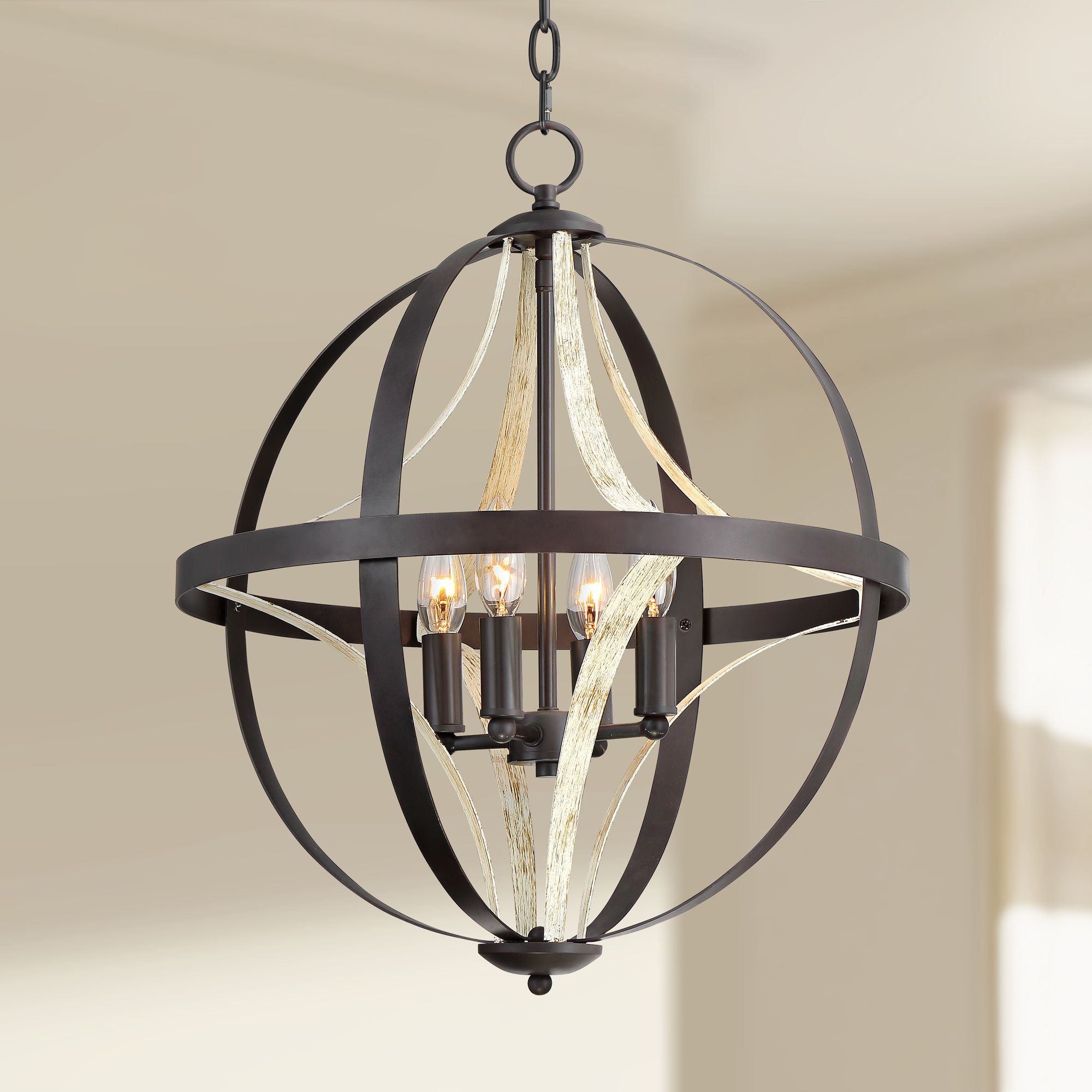 Brielle 18" Wide Oil-Rubbed Bronze 4-Light Orb Pendant Light
