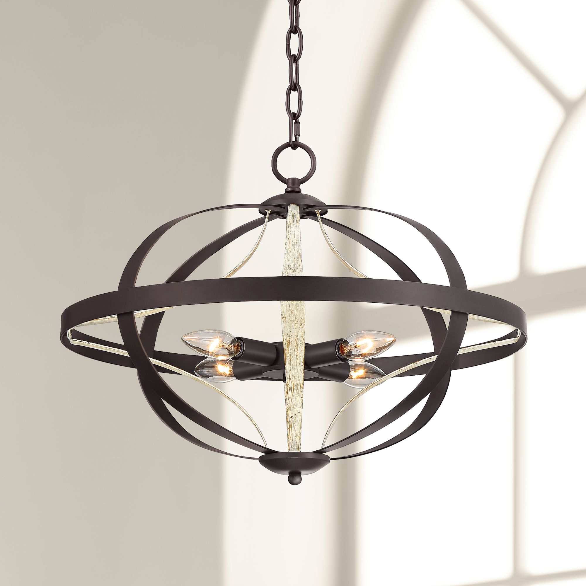 Brielle 20" Wide Oil-Rubbed Bronze 4-Light Orb Pendant Light