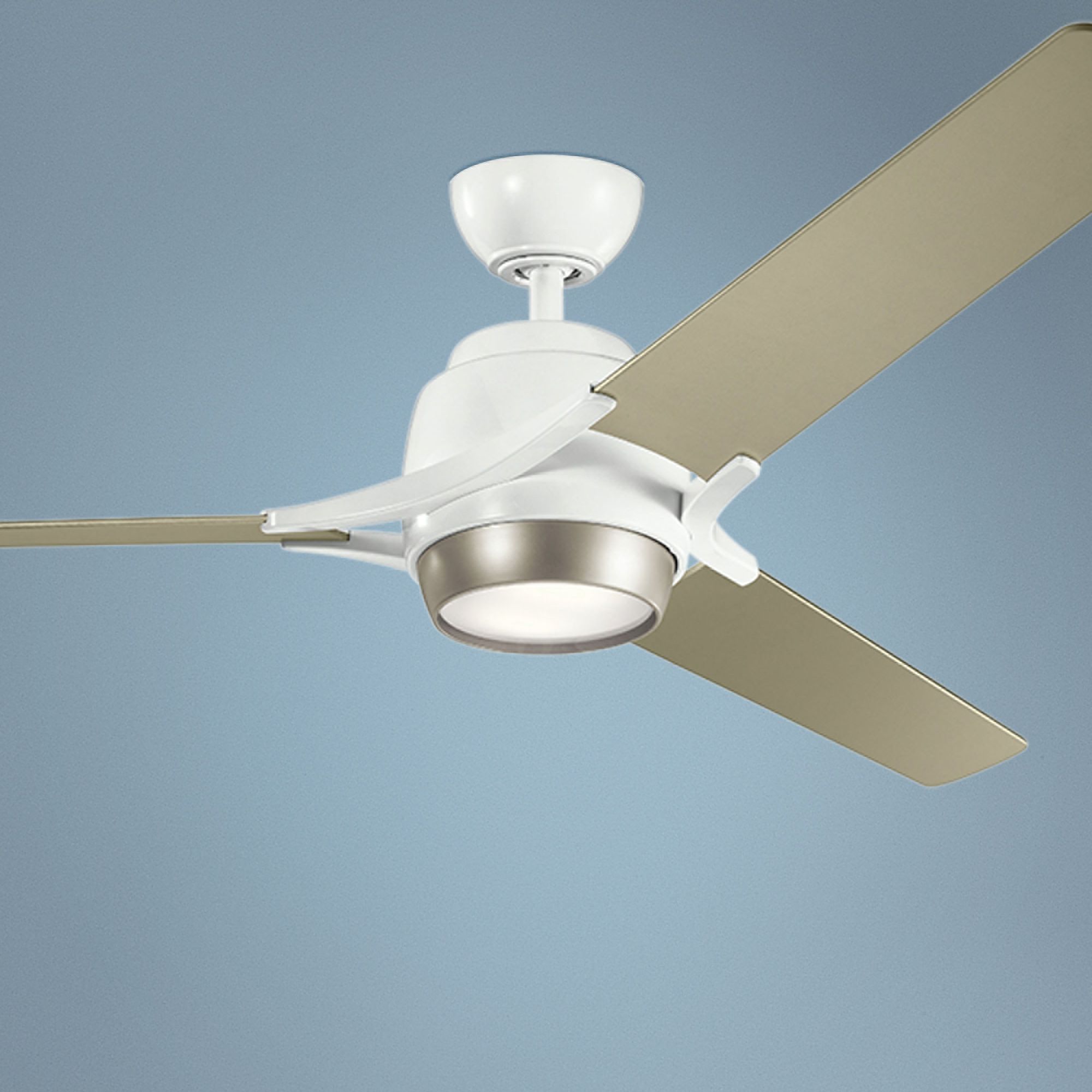 60" Kichler Zeus White and Silver LED Ceiling Fan