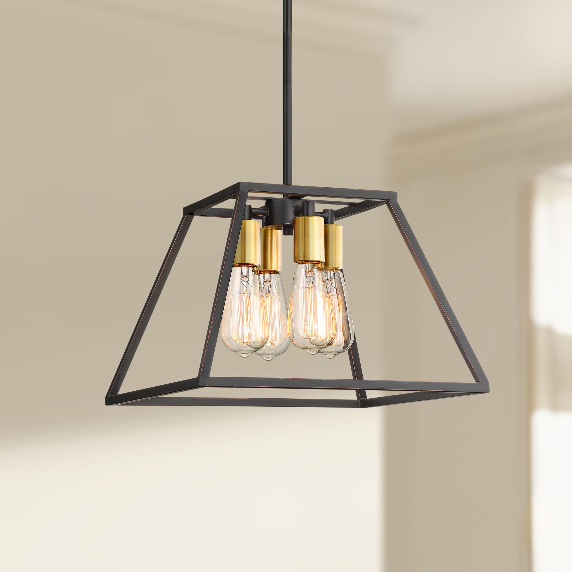 Darcey 15" Wide Antique Bronze 4-Light Pendant Light