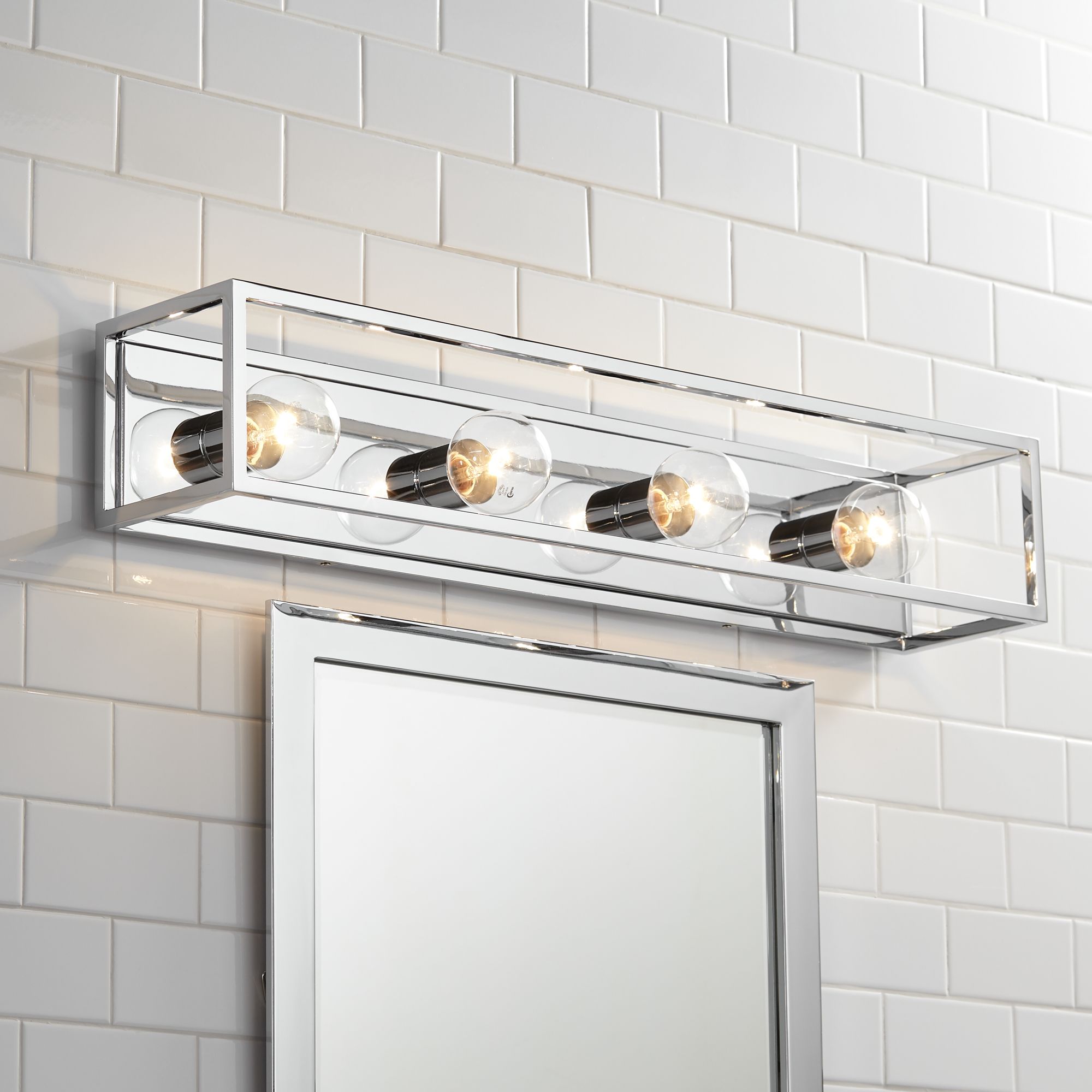 Possini Euro Alfie 32 1/2" Wide Chrome Bath Light