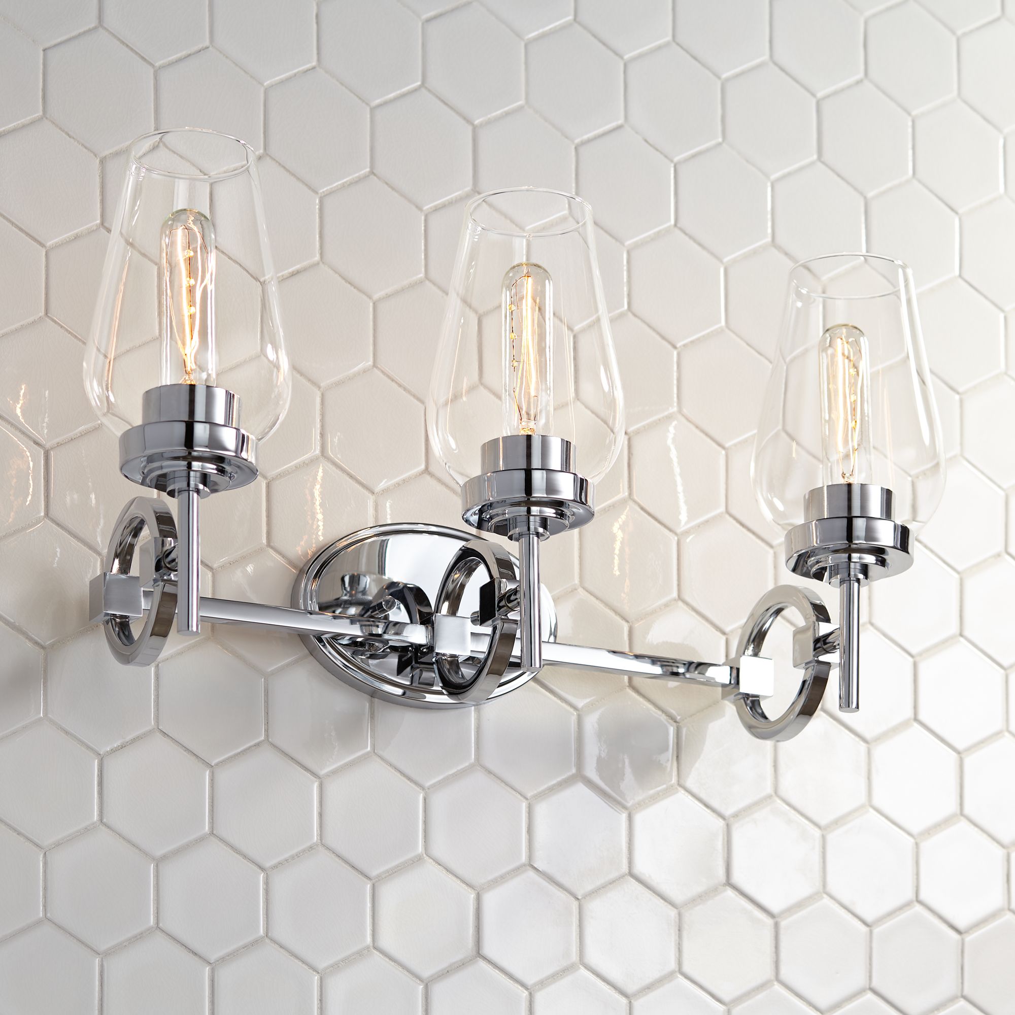 Possini Euro Declan 21 3/4" Wide 3-Light Chrome Bath Light