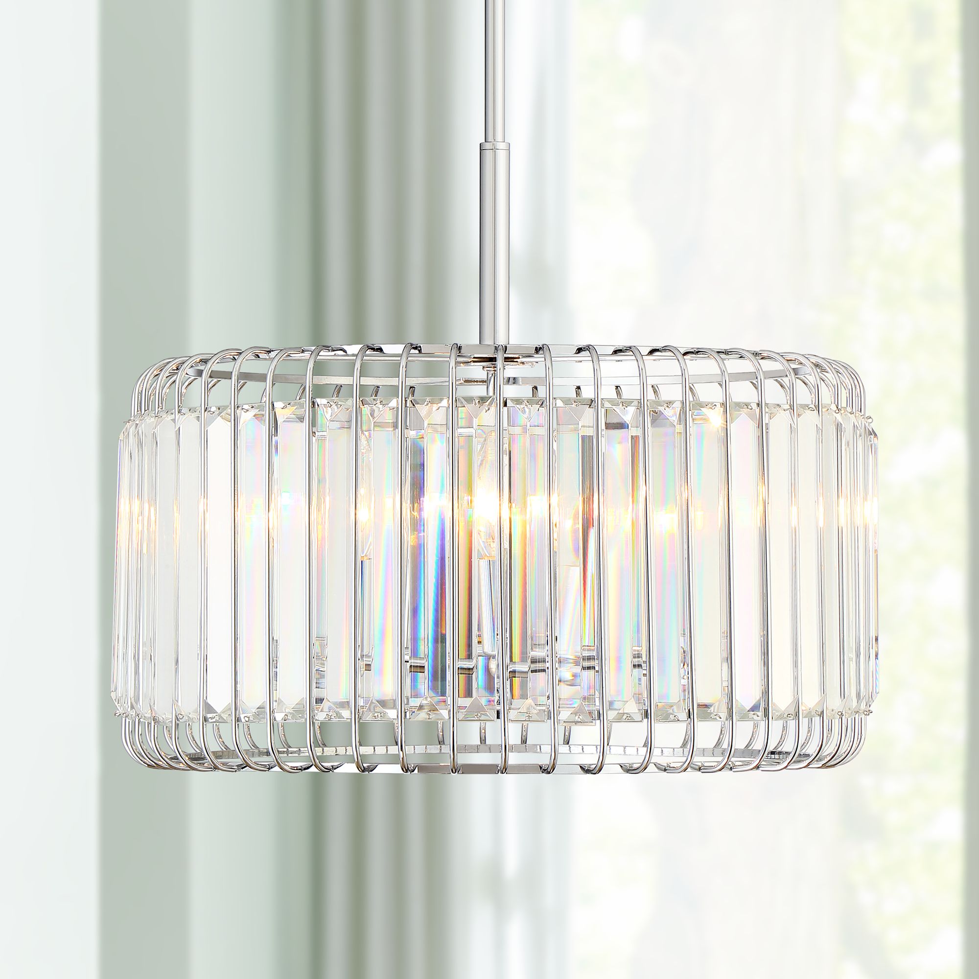 Possini Euro Deacon 18" Wide Crystal 4-Light Pendant