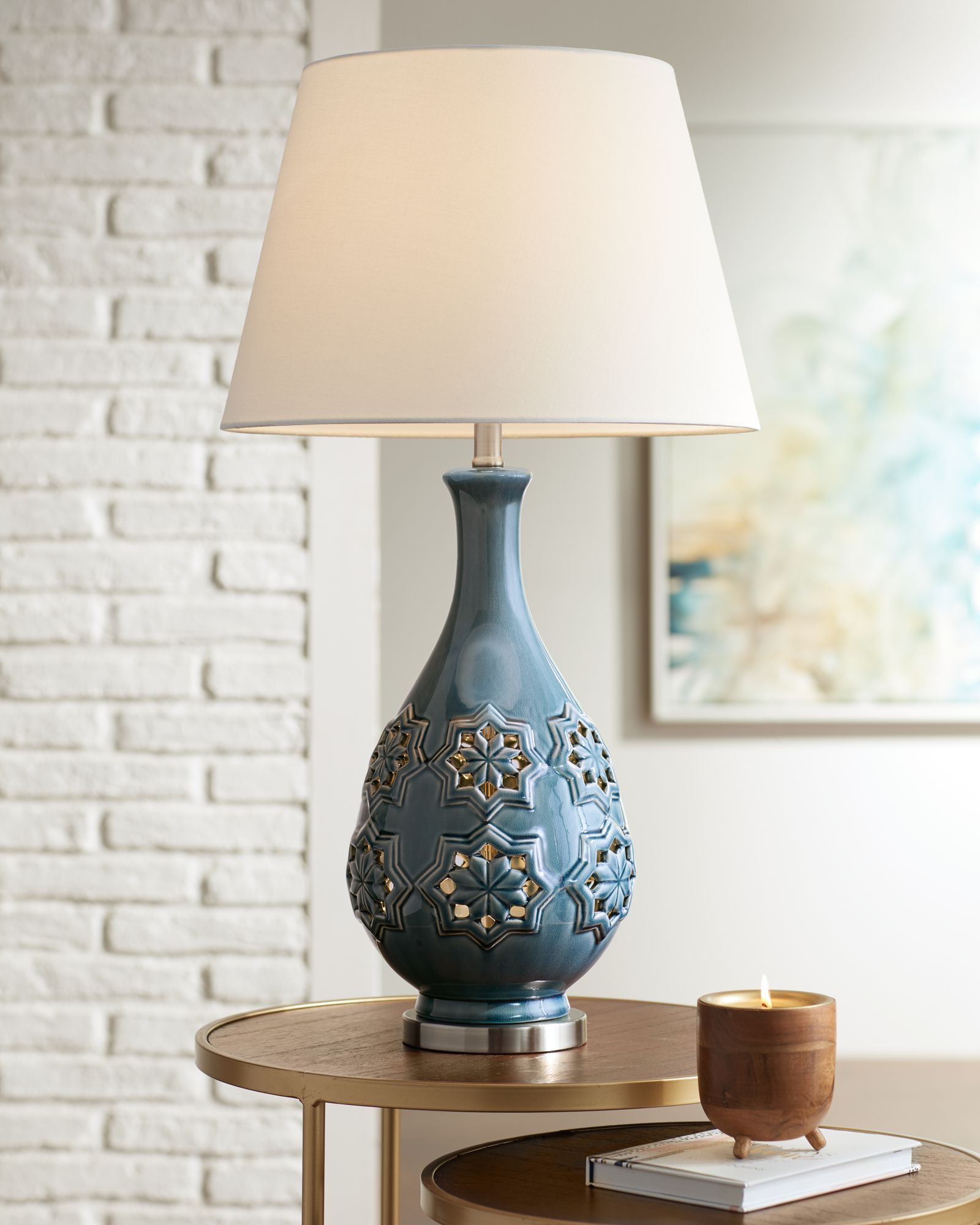 Possini Euro Stacey Ceramic LED Night Light Table Lamp