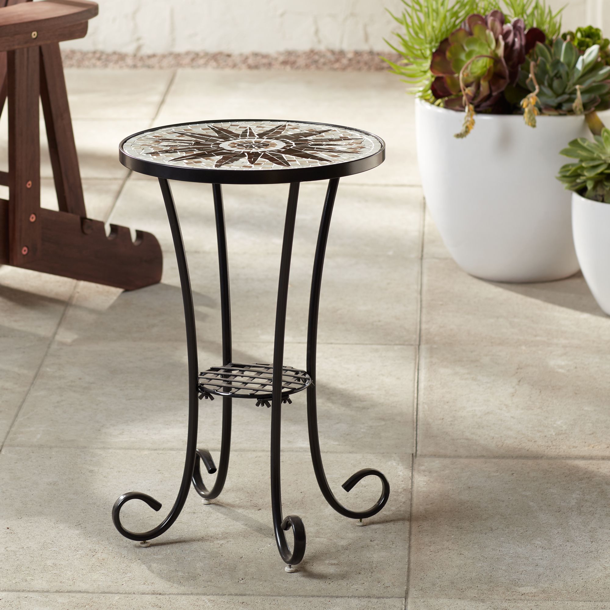 Black Wrought Iron Patio Accent Table Patio Ideas