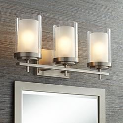 3 Lights Possini Euro Design Silver Bathroom Lighting Lamps