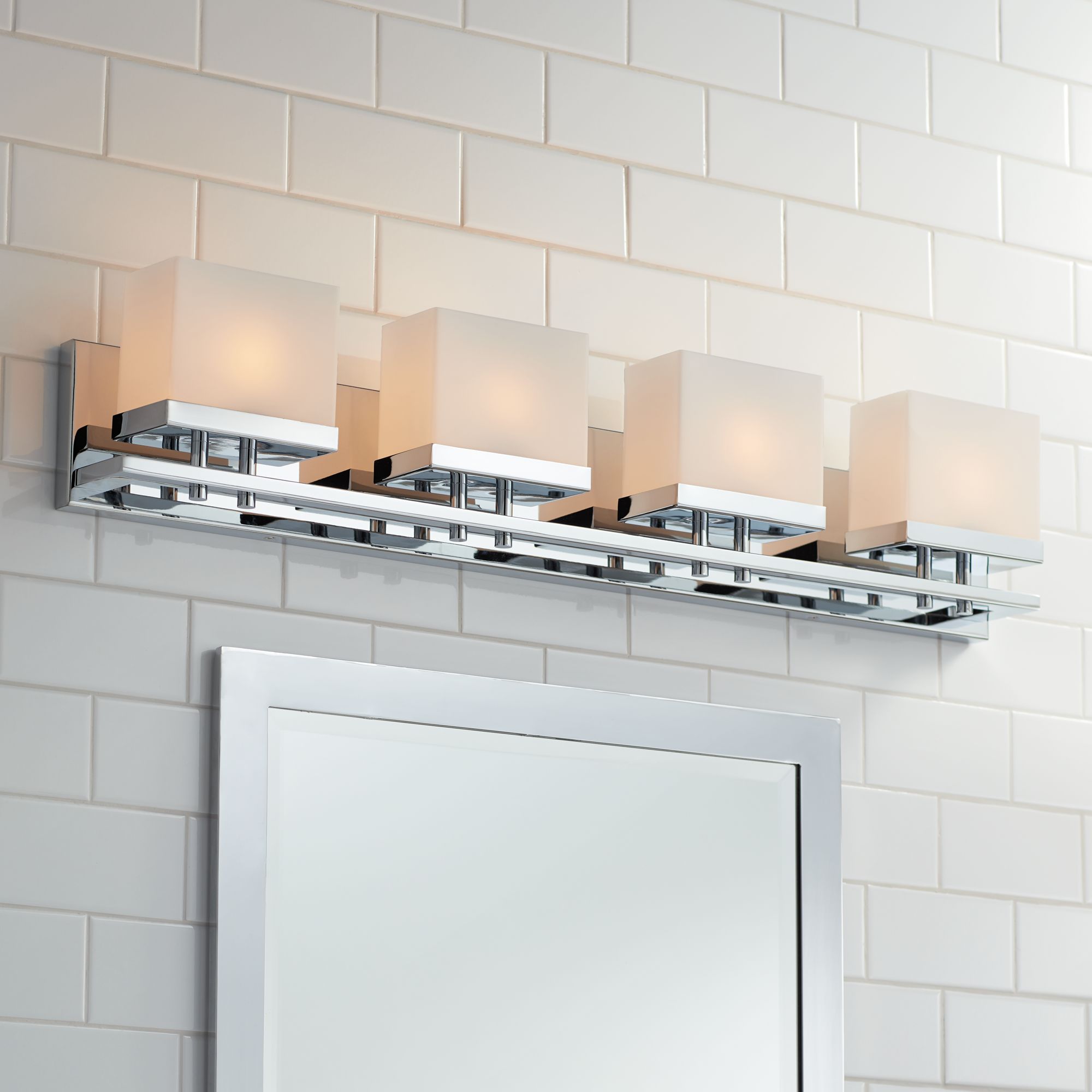 Possini Euro Gareth 33 1/4"W Chrome and Glass Bath Light