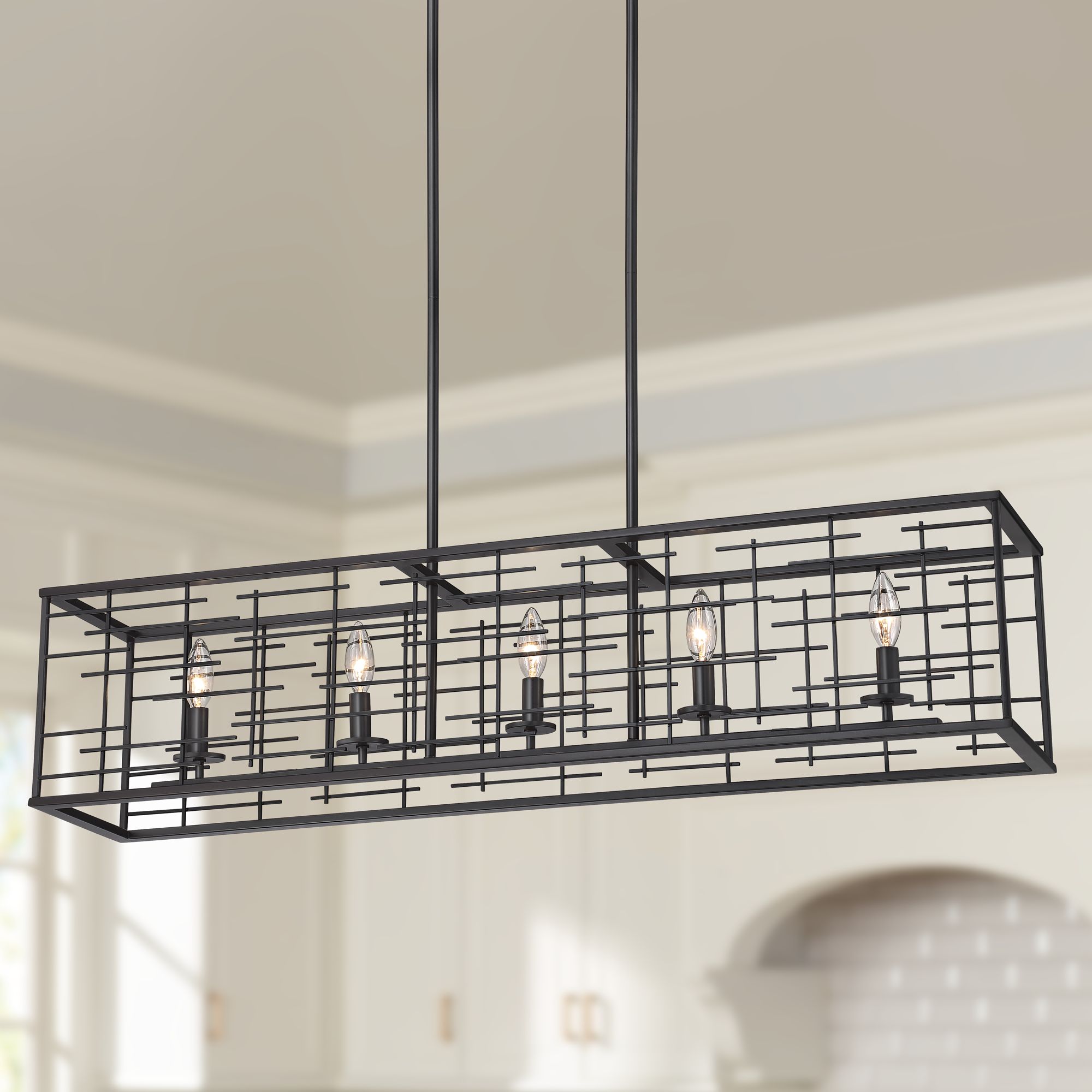 Pascal 40" Wide 5-Light Bronze Island Pendant