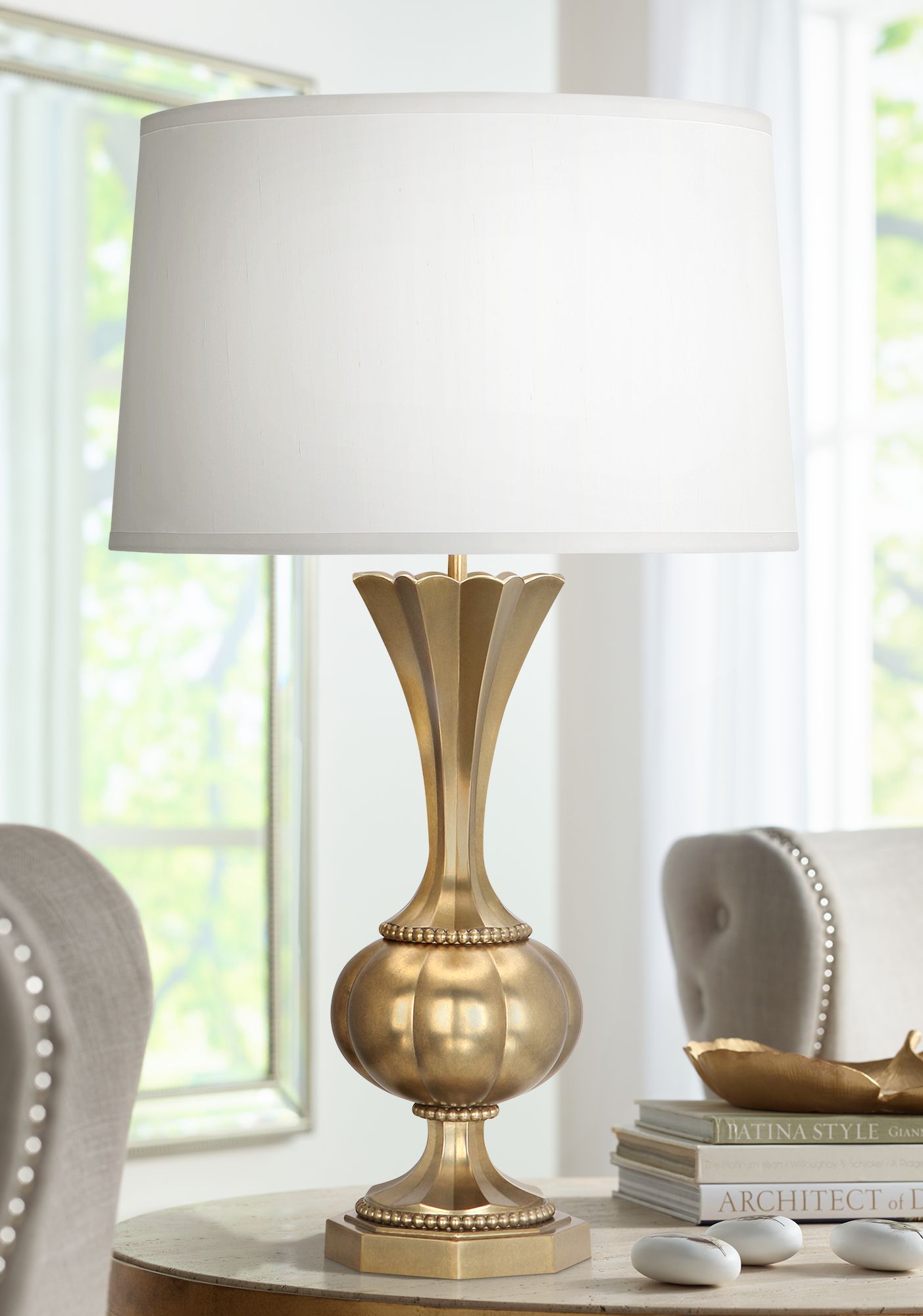 Robert Abbey Clementina Antiqued Brass Table Lamp