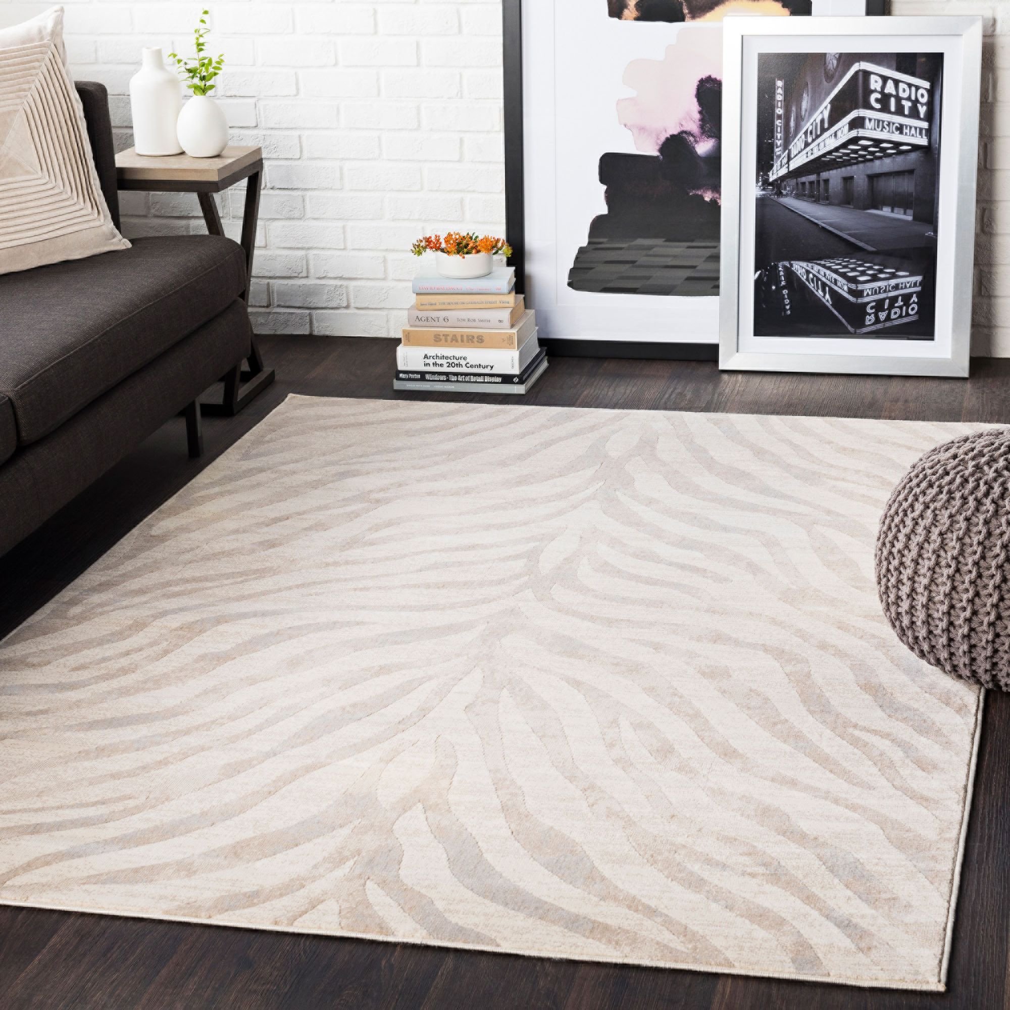 City CR613 Light Gray Area Rug