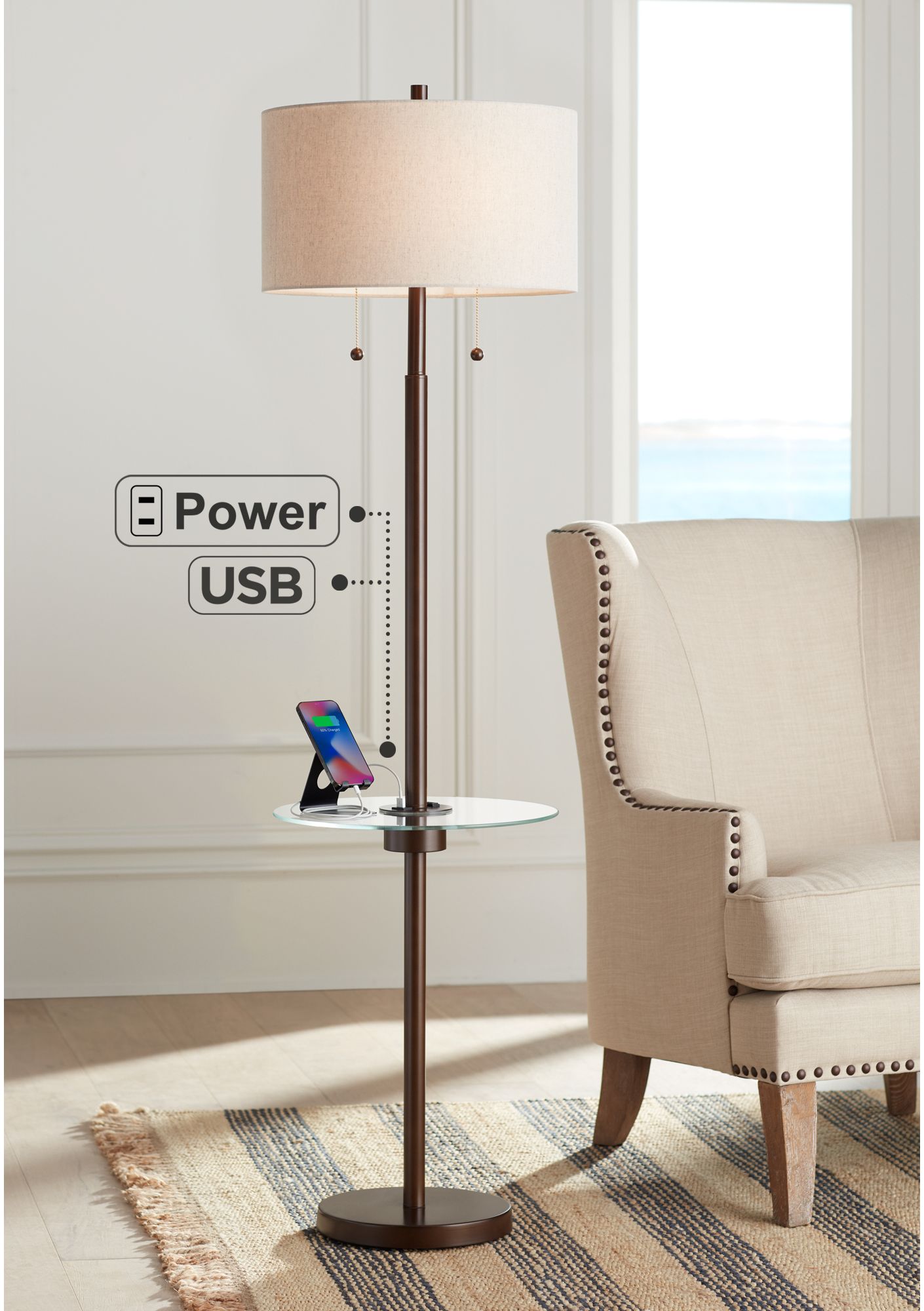 floor lamp with usb port