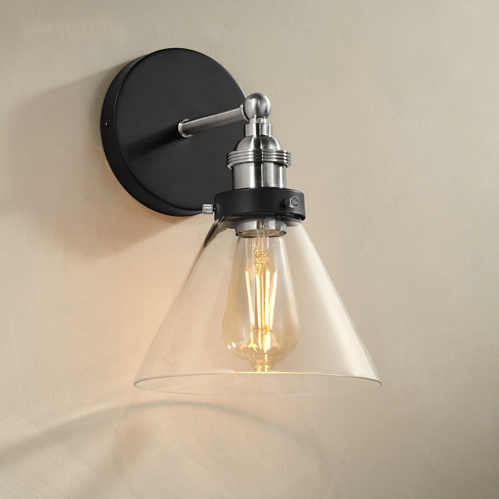 Burke 10 3/4" High Black and Brushed Nickel LED Wall Sconce