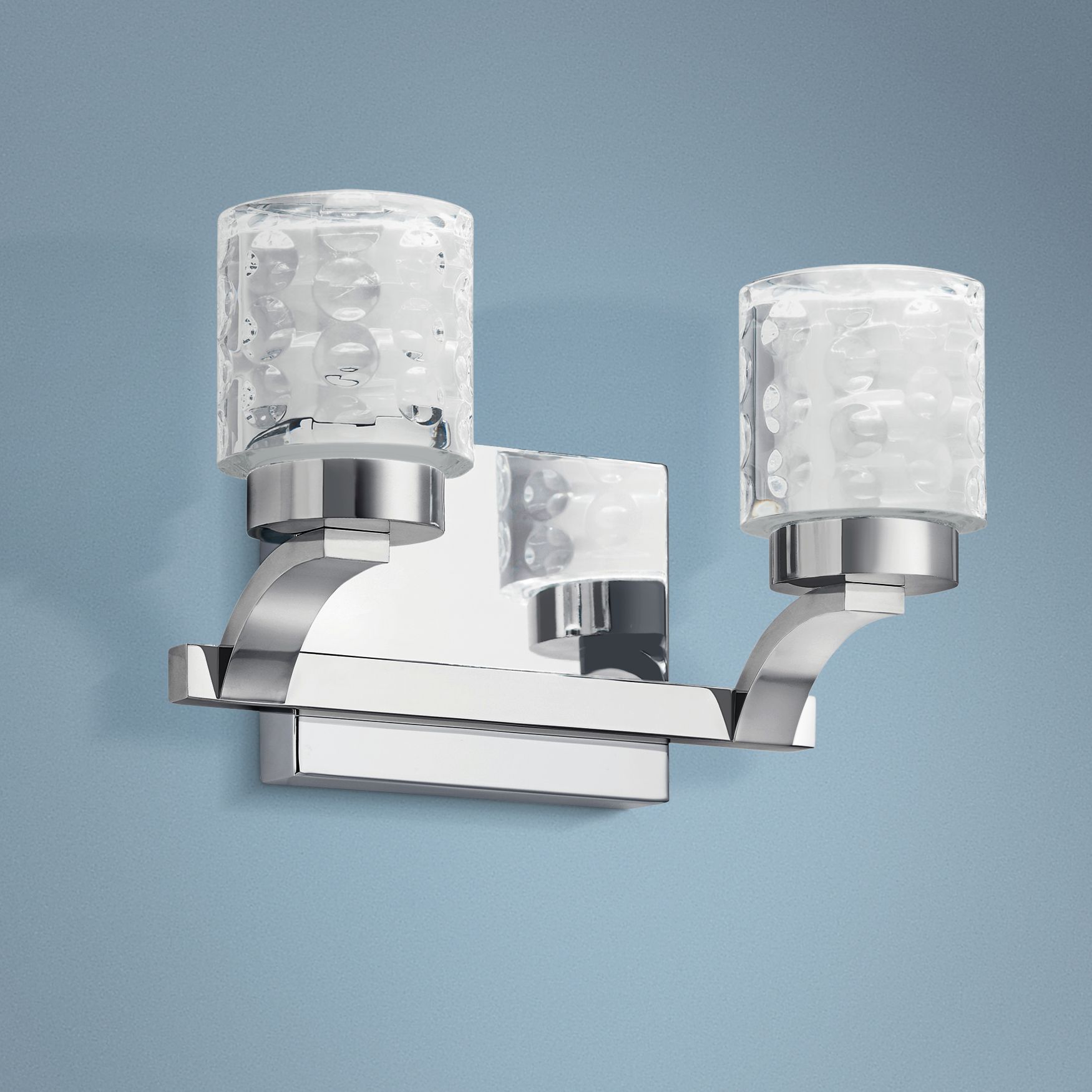 Elan Rene 7 1/4" High Chrome 2-Light LED Wall Sconce