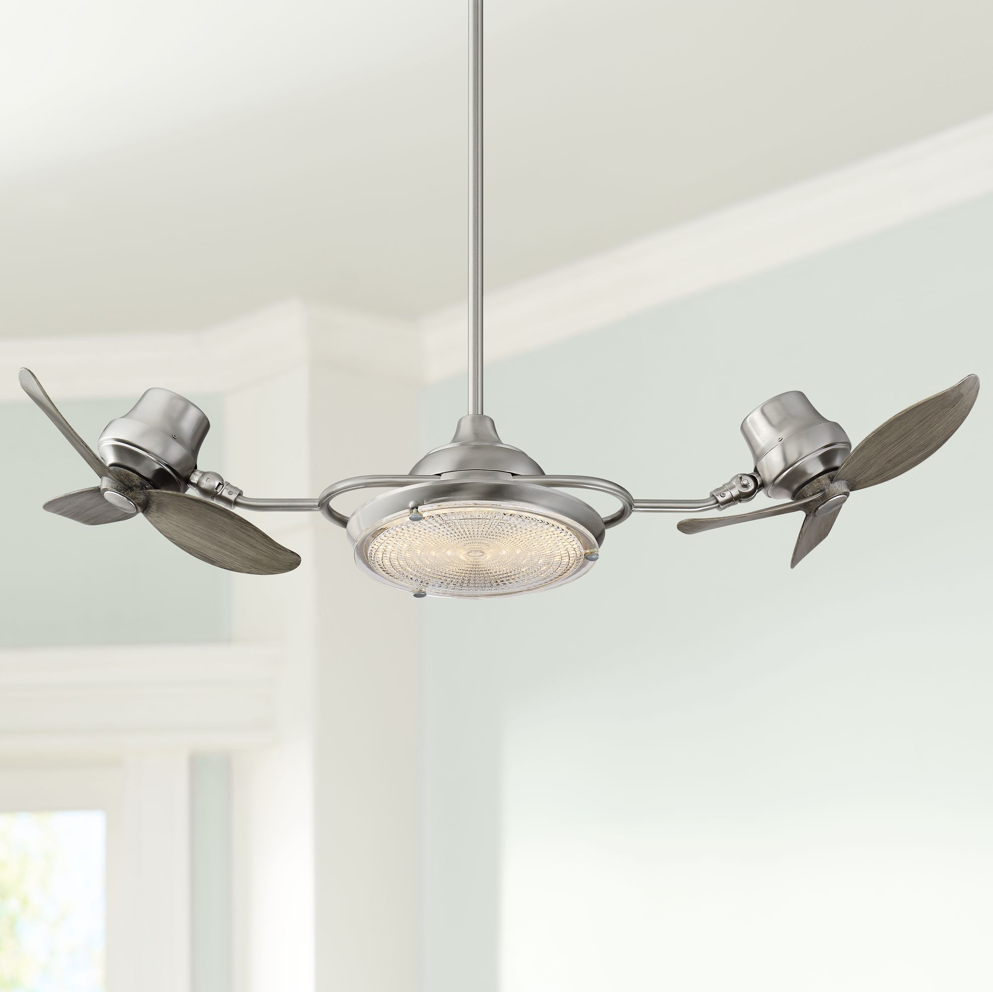 18 Possini Euro Stone Castle Dual Head Led Ceiling Fan