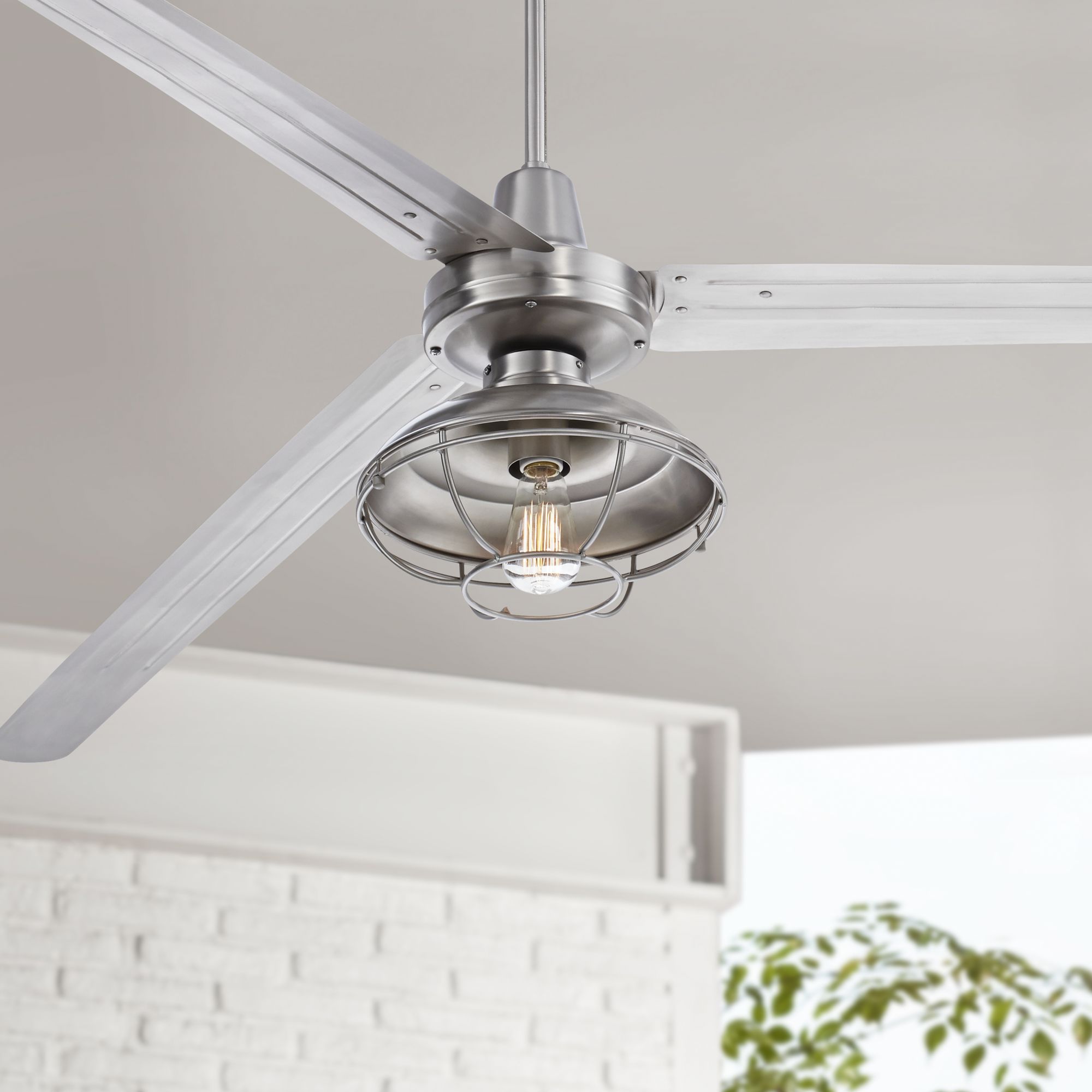 84" Turbina XL DC Franklin Park Nickel LED Ceiling Fan