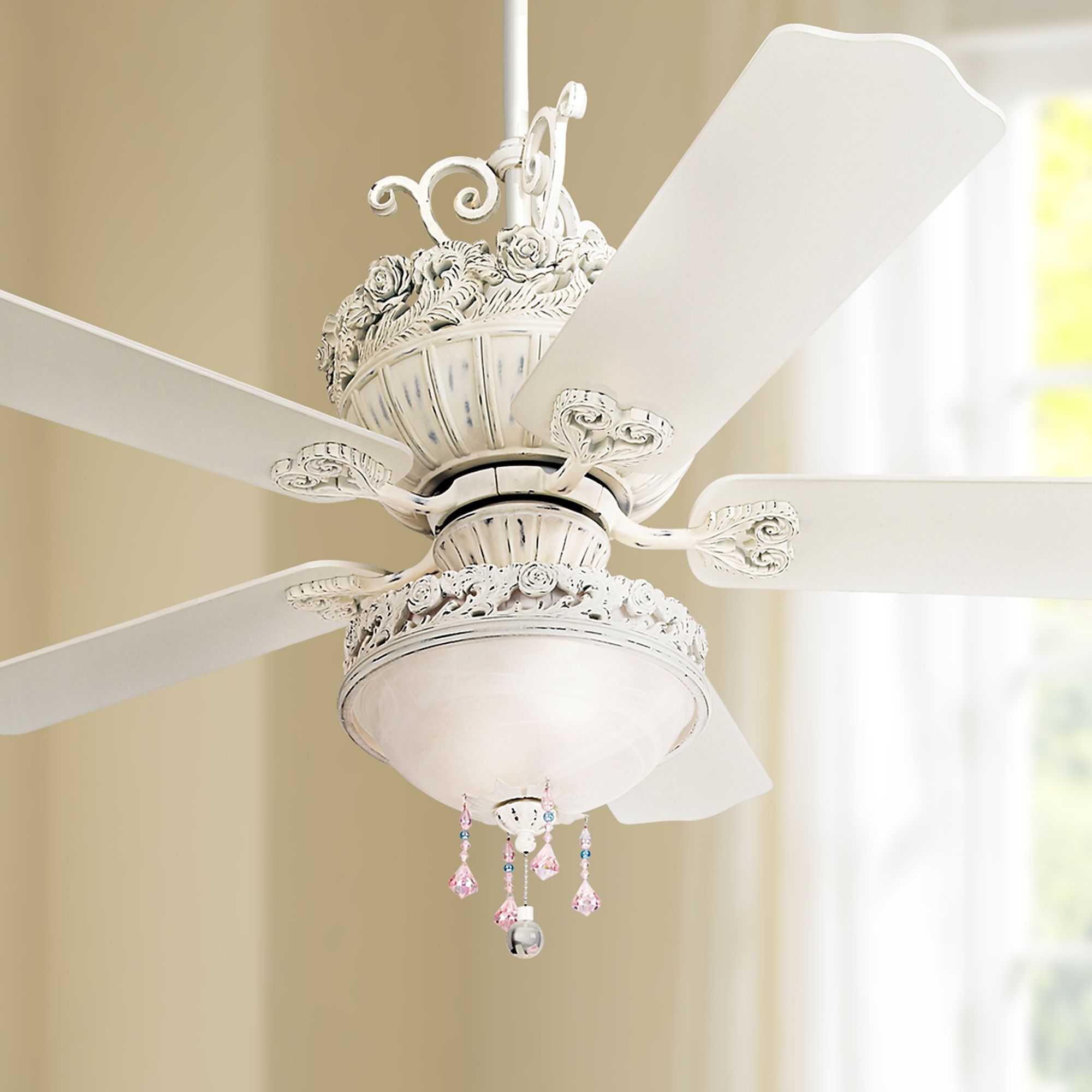 52 Casa Chic Ceiling Fan With Pretty And Pink Light Kit