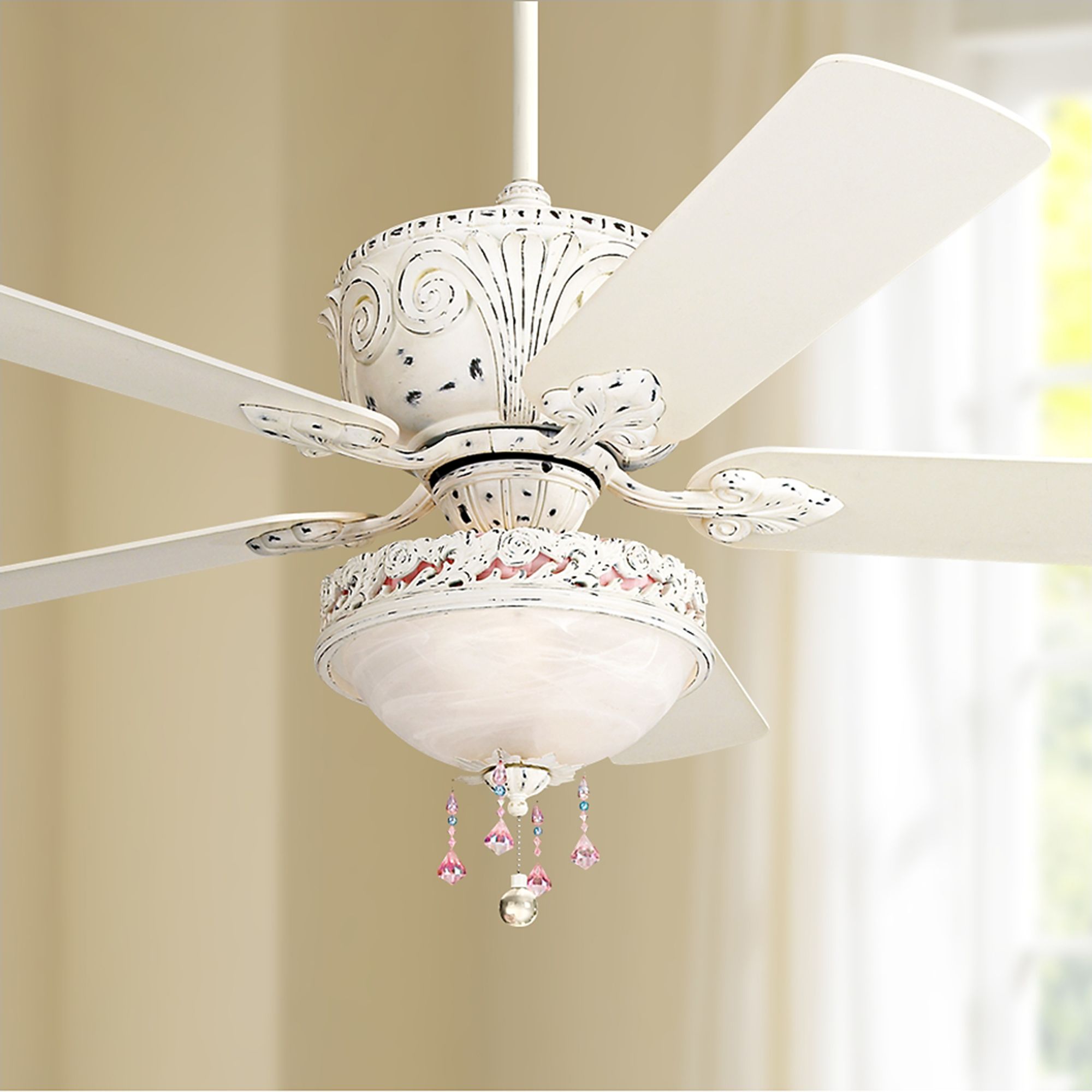 52 Casa Deville Antique White Light Kit Ceiling Fan