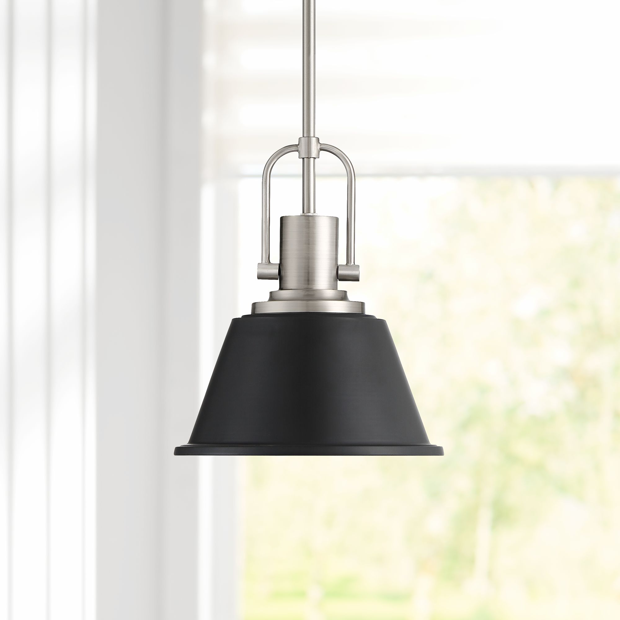 Possini Euro Claira 9 1/2"W Black Metal Mini Pendant Light