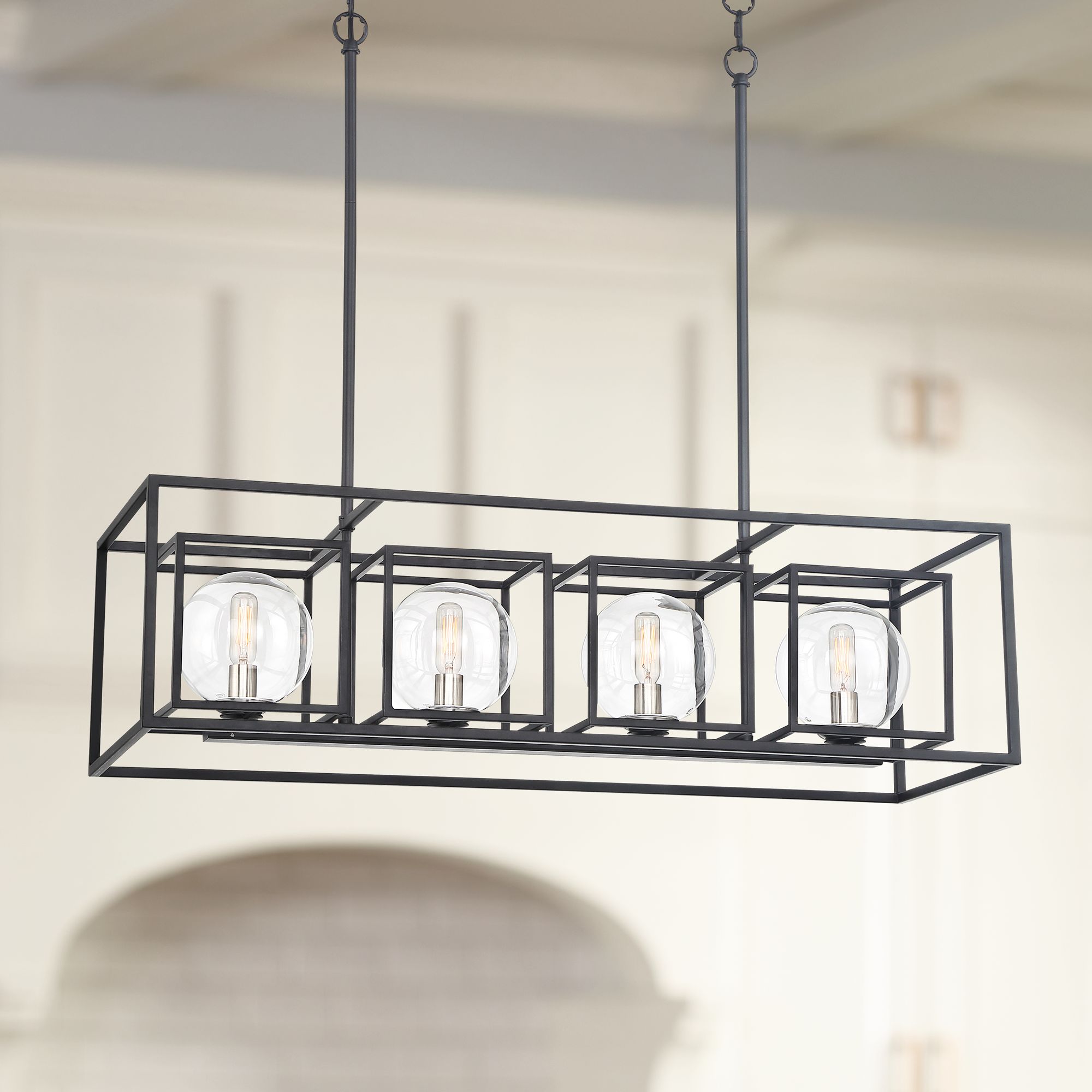 Gateshead 32" Wide Black 4-Light Island Chandelier