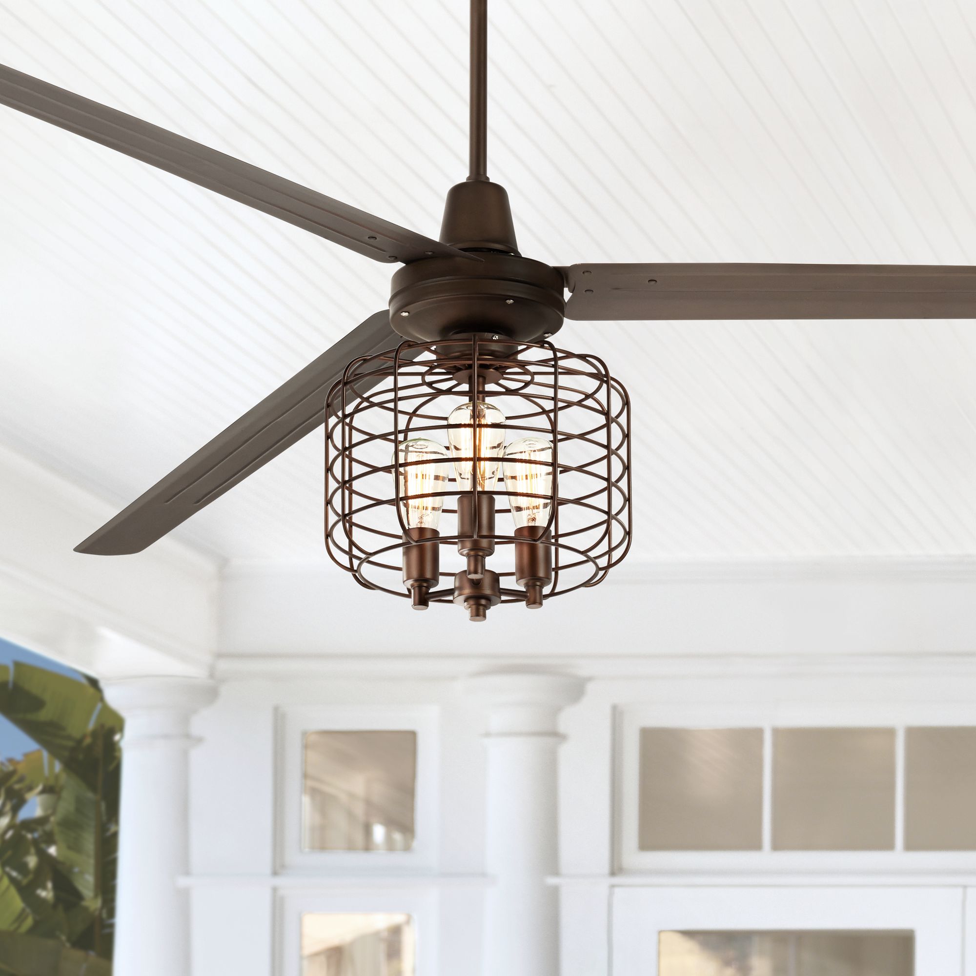 Cage Style Ceiling Fan With Light Shelly Lighting