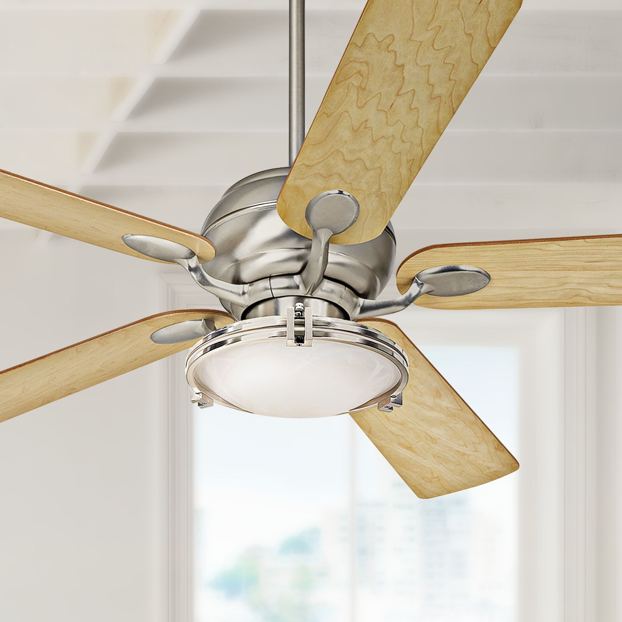 52" Casa Vieja Optima Brushed Nickel LED Ceiling Fan