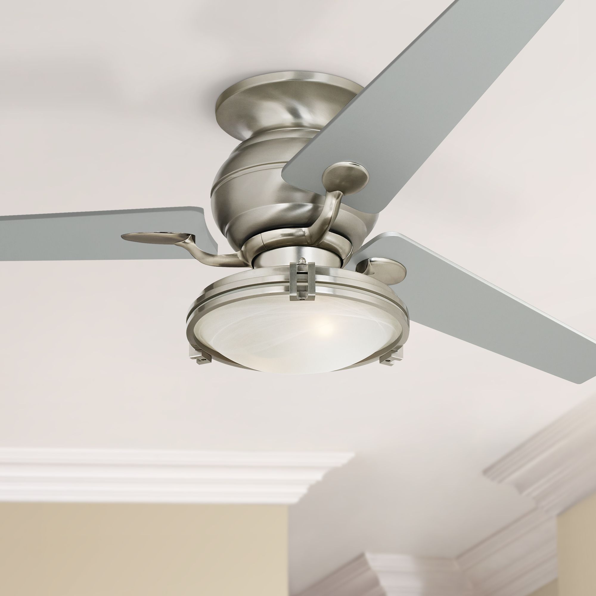 60" Casa Optima Hugger Silver Blade LED Ceiling Fan