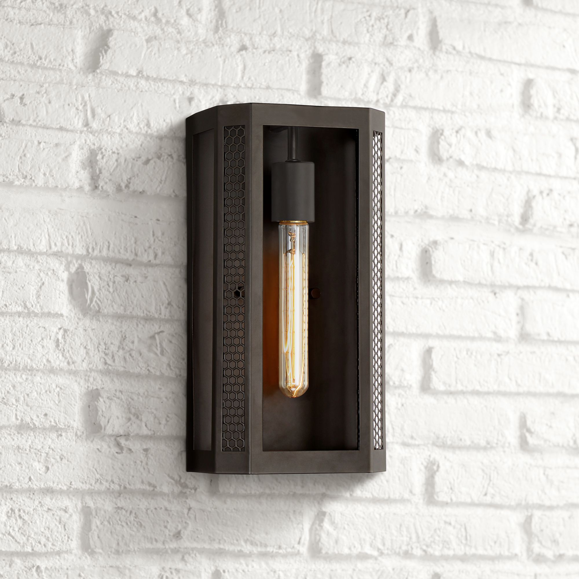 Aedan 13" High Industrial Bronze Wall Sconce