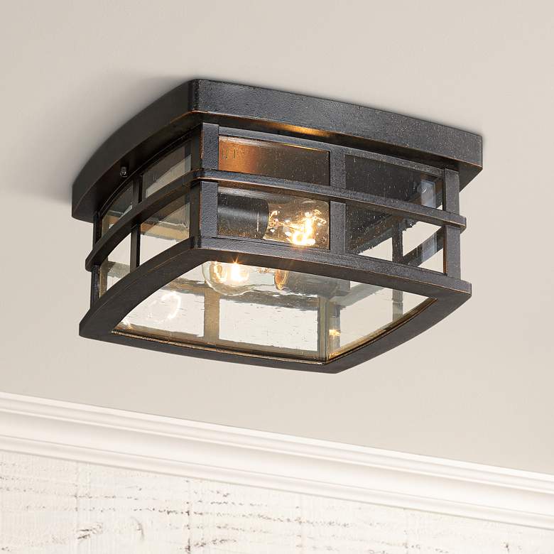 Neri 12&quot; Wide Oil-Rubbed Bronze Outdoor Ceiling Light