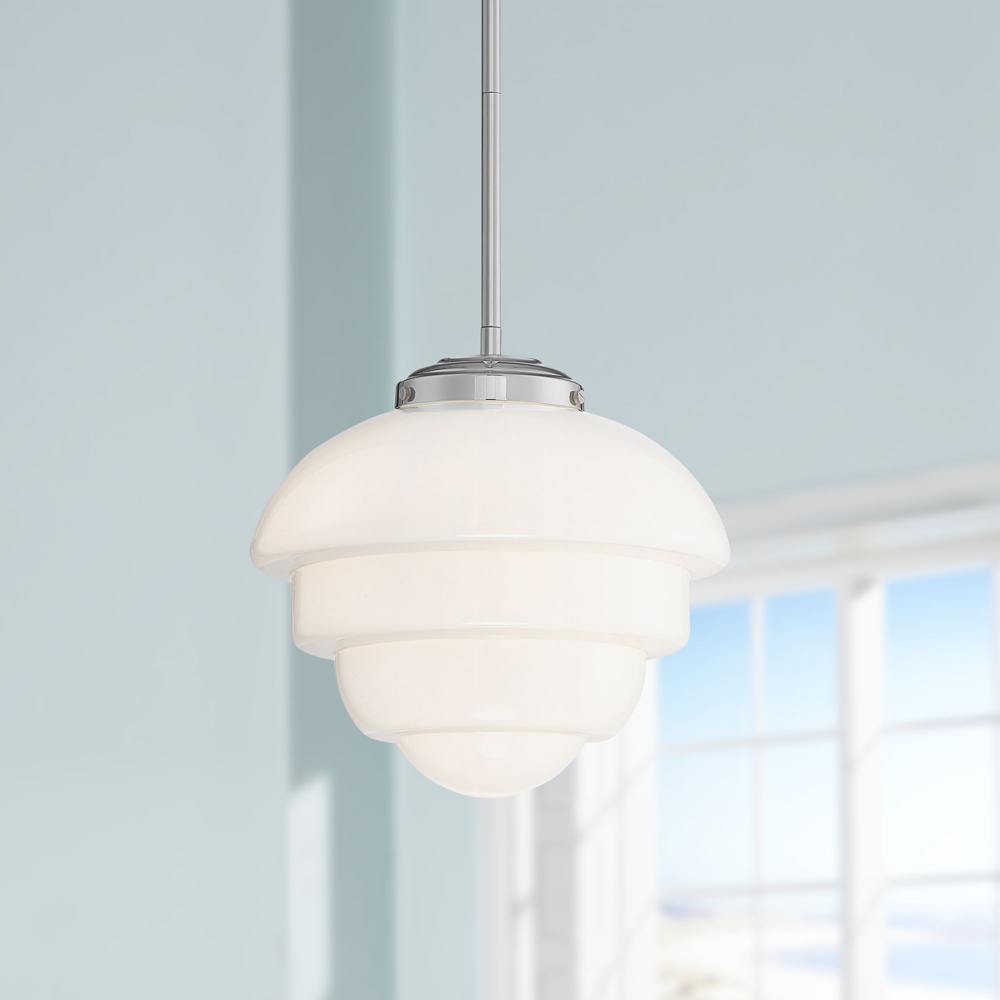 Unger 11 3/4" Wide White Glass Mini Pendant Light