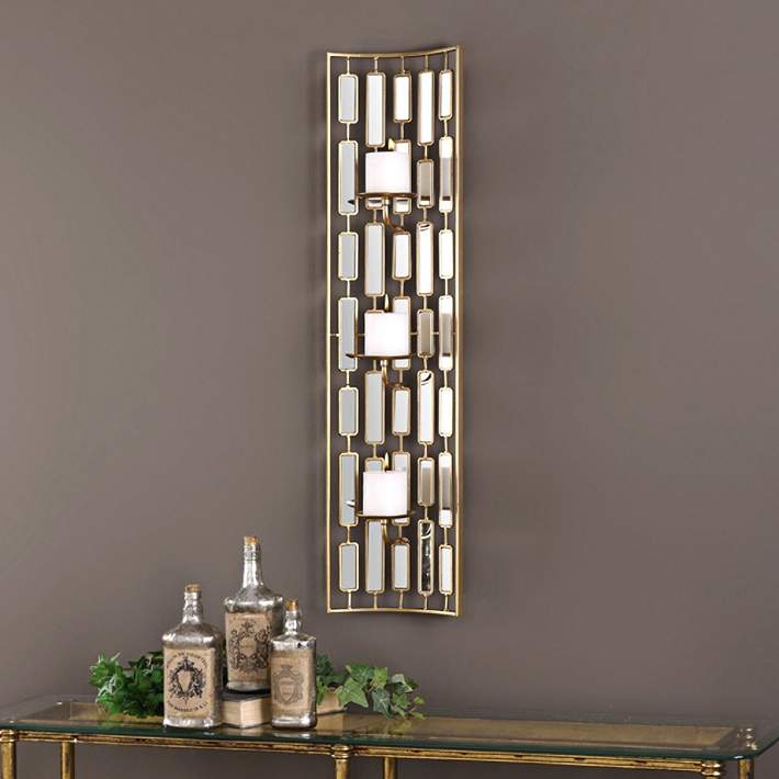 With Mirror Candle Holder Wall Sconce, Mirrored Candle Holders Wall