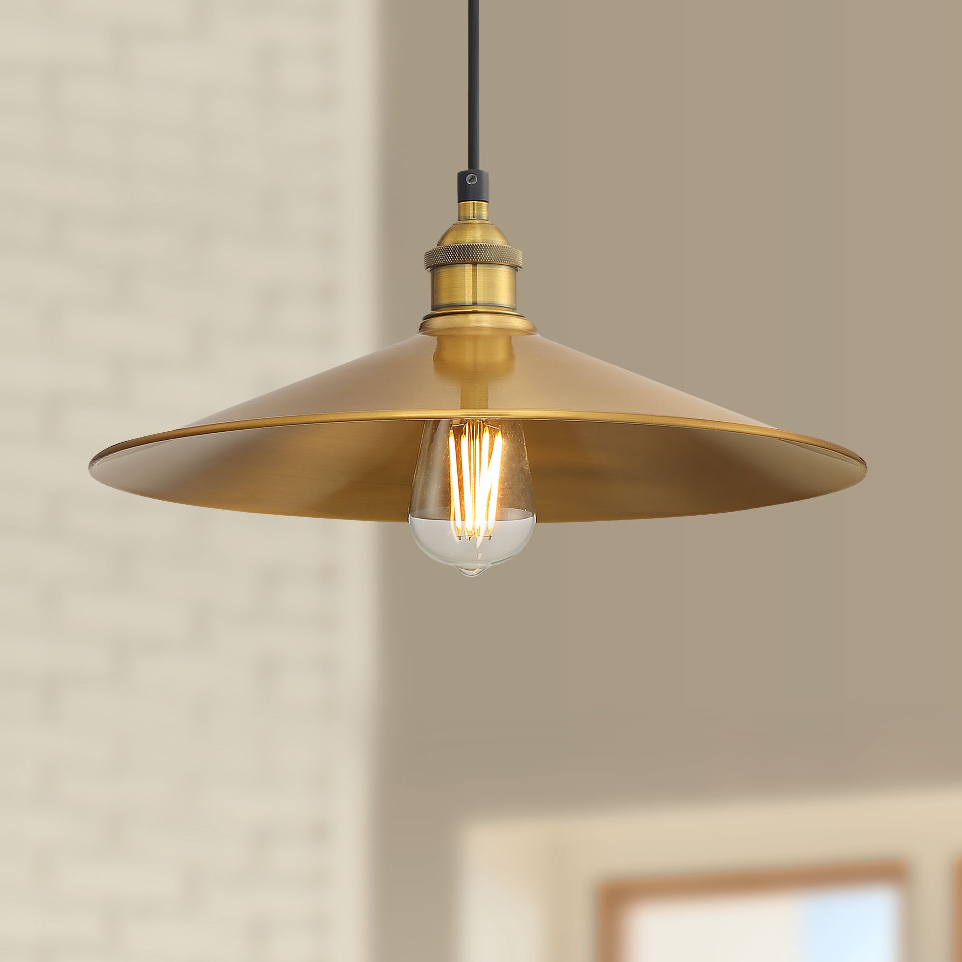 Possini Euro Priam 14 1/4" Golden Metal Pendant Light
