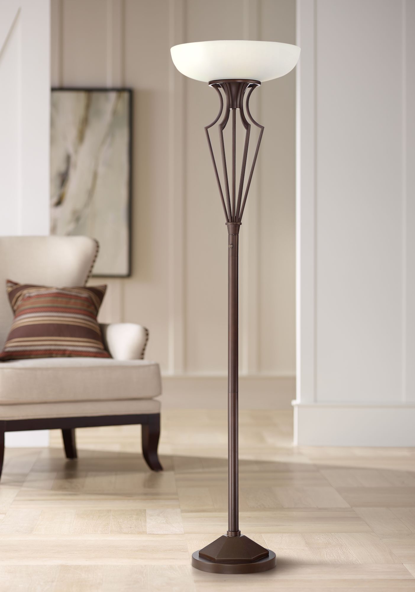 industrial torchiere floor lamp