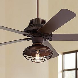 Brown Caged Ceiling Fans Lamps Plus