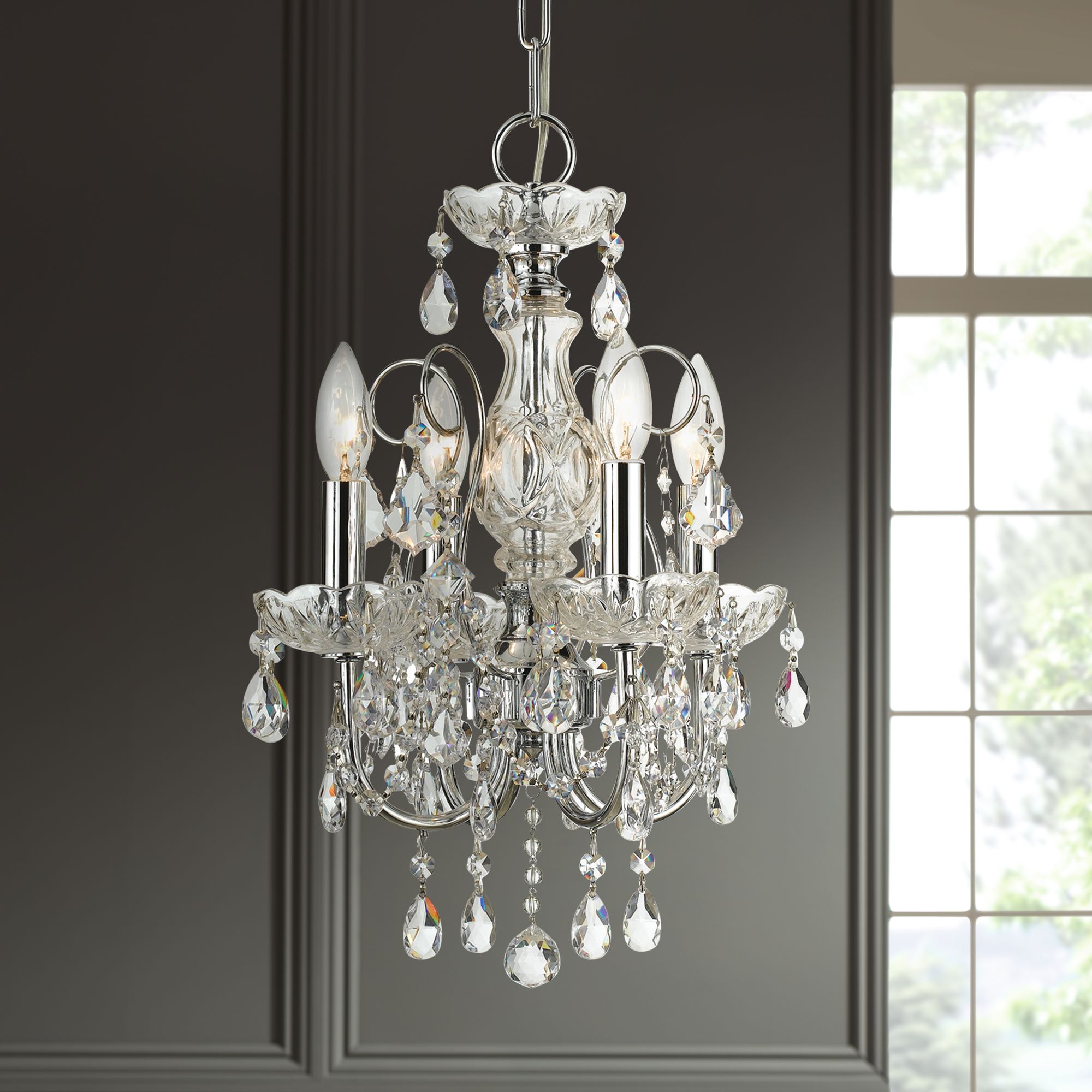 Imperial 12" Wide Polished Nickel 4-Light Mini Chandelier