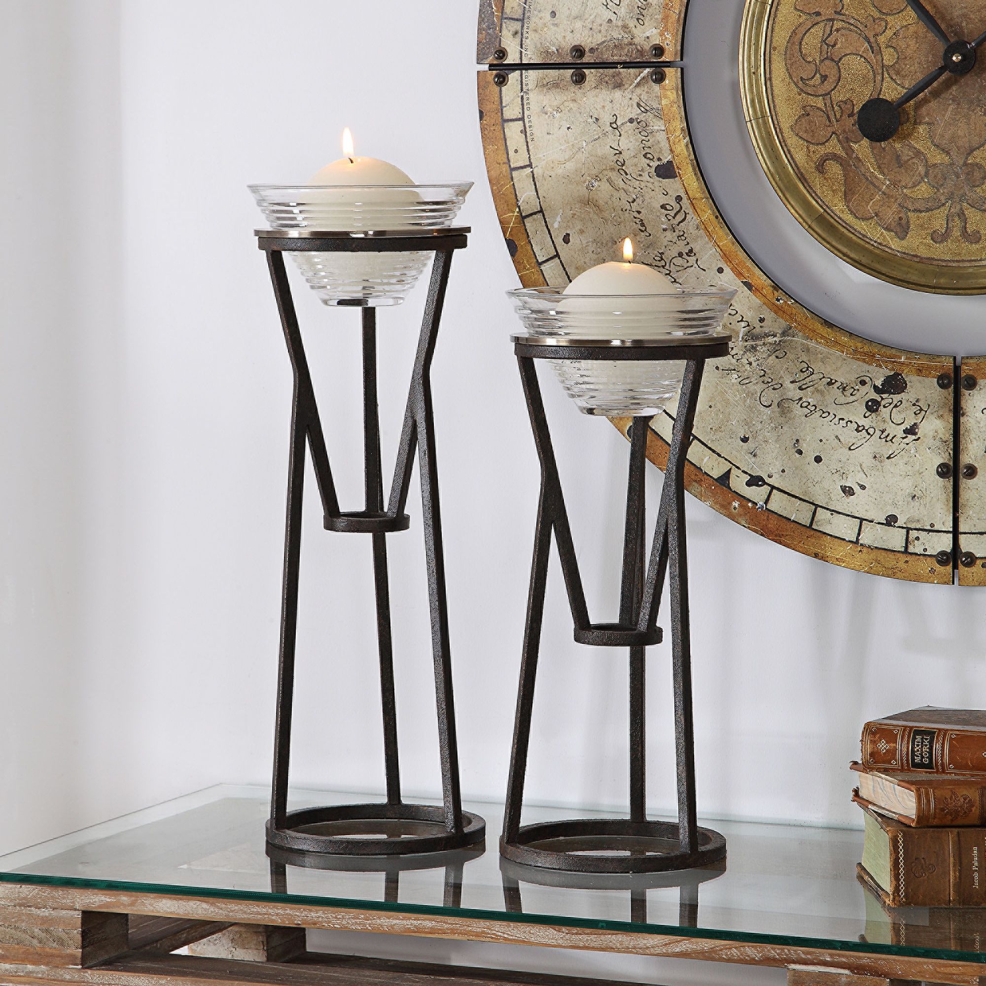 bronze candle holders
