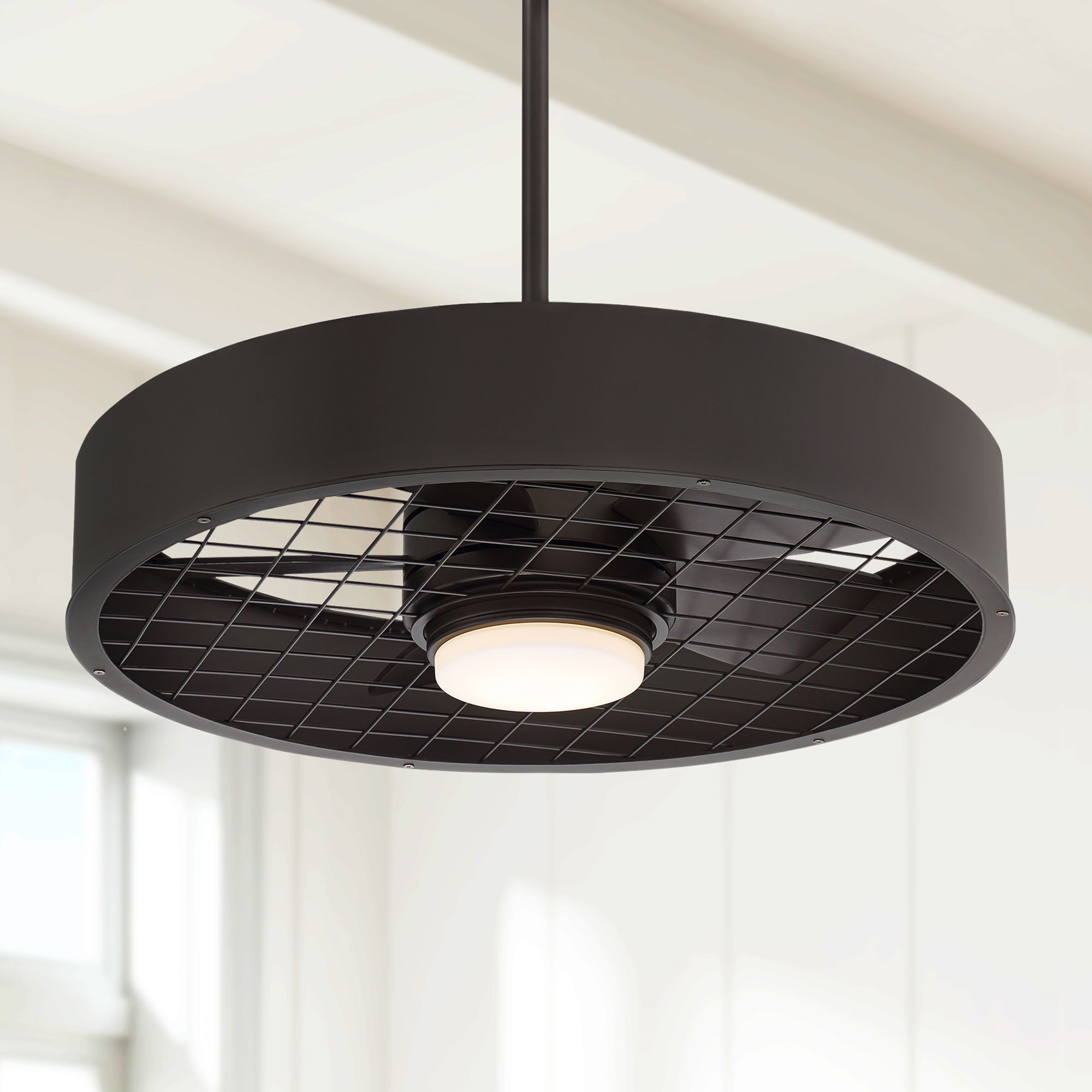 23 Casa Vieja Transend Bronze Circle Grill Led Ceiling Fan