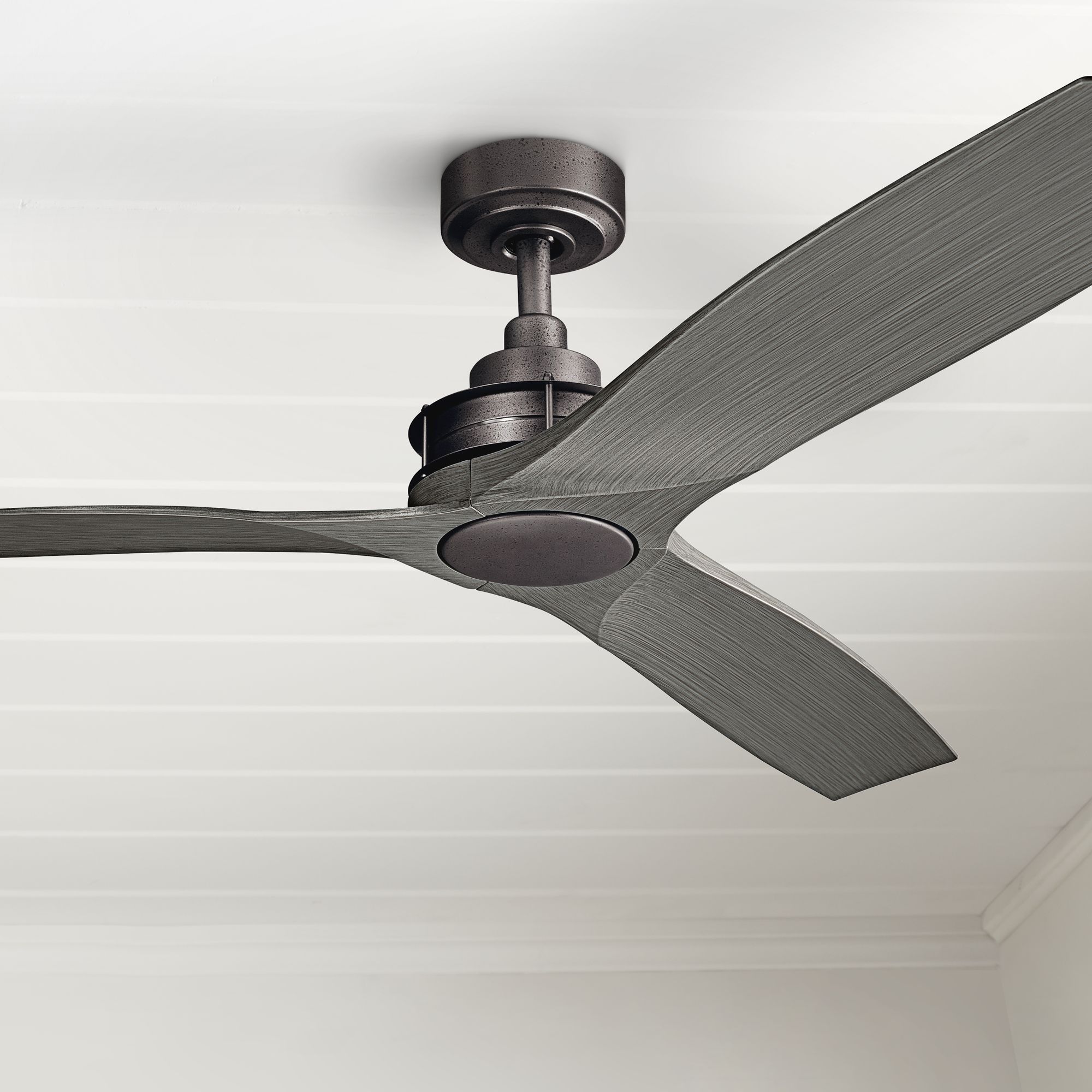 56 Kichler Ried Driftwood And Anvil Iron Ceiling Fan