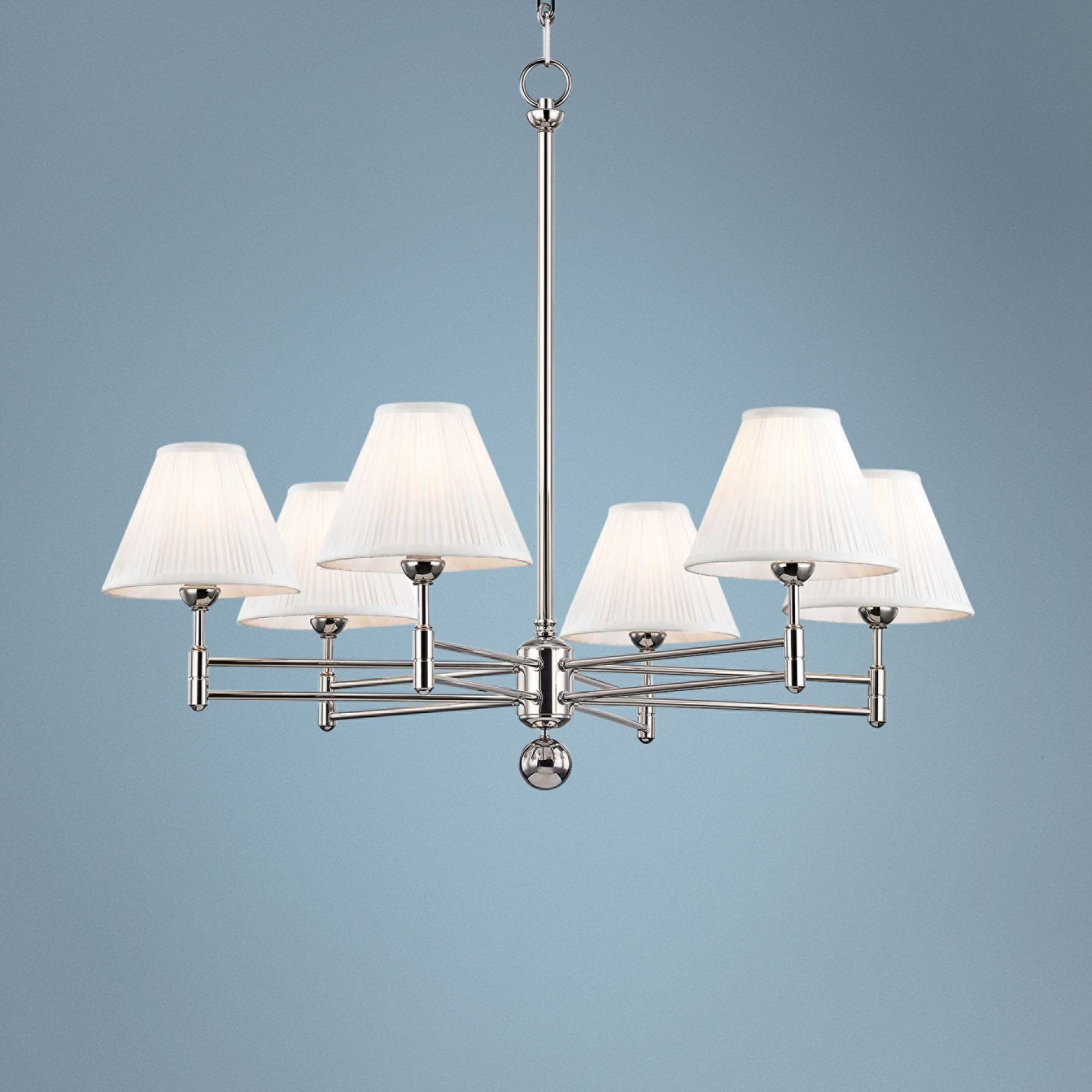 Classic No.1 32" Wide Polished Nickel 6-Light Chandelier 