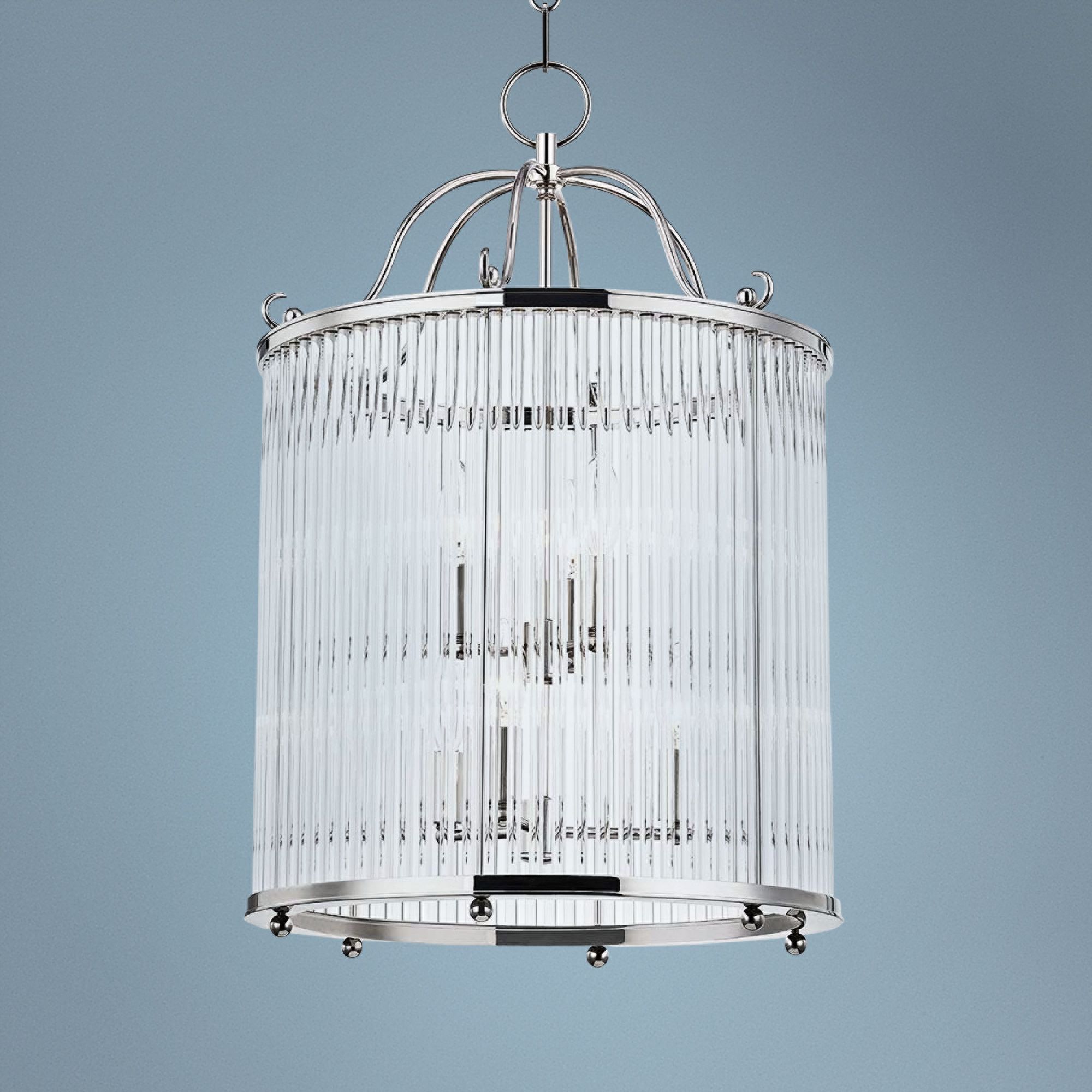 Glass No.1 17 1/2"W Polished Nickel Crystal Pendant Light