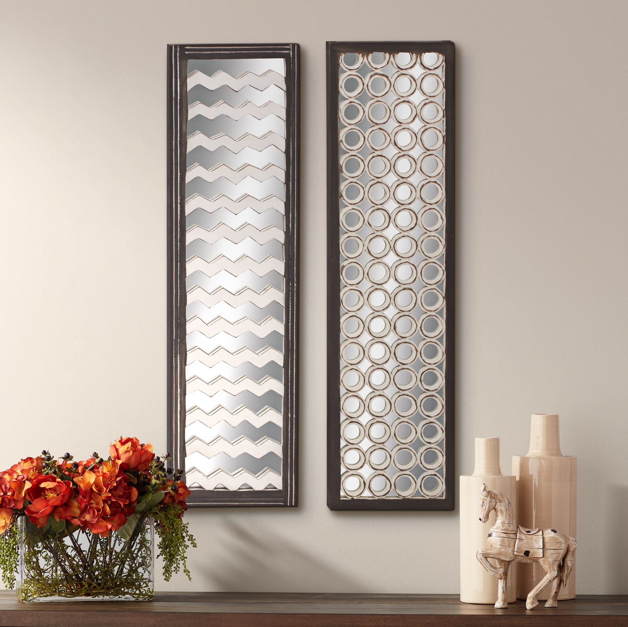 Fulton 44" High 2-Piece Textured Wood Wall Panel Art Set