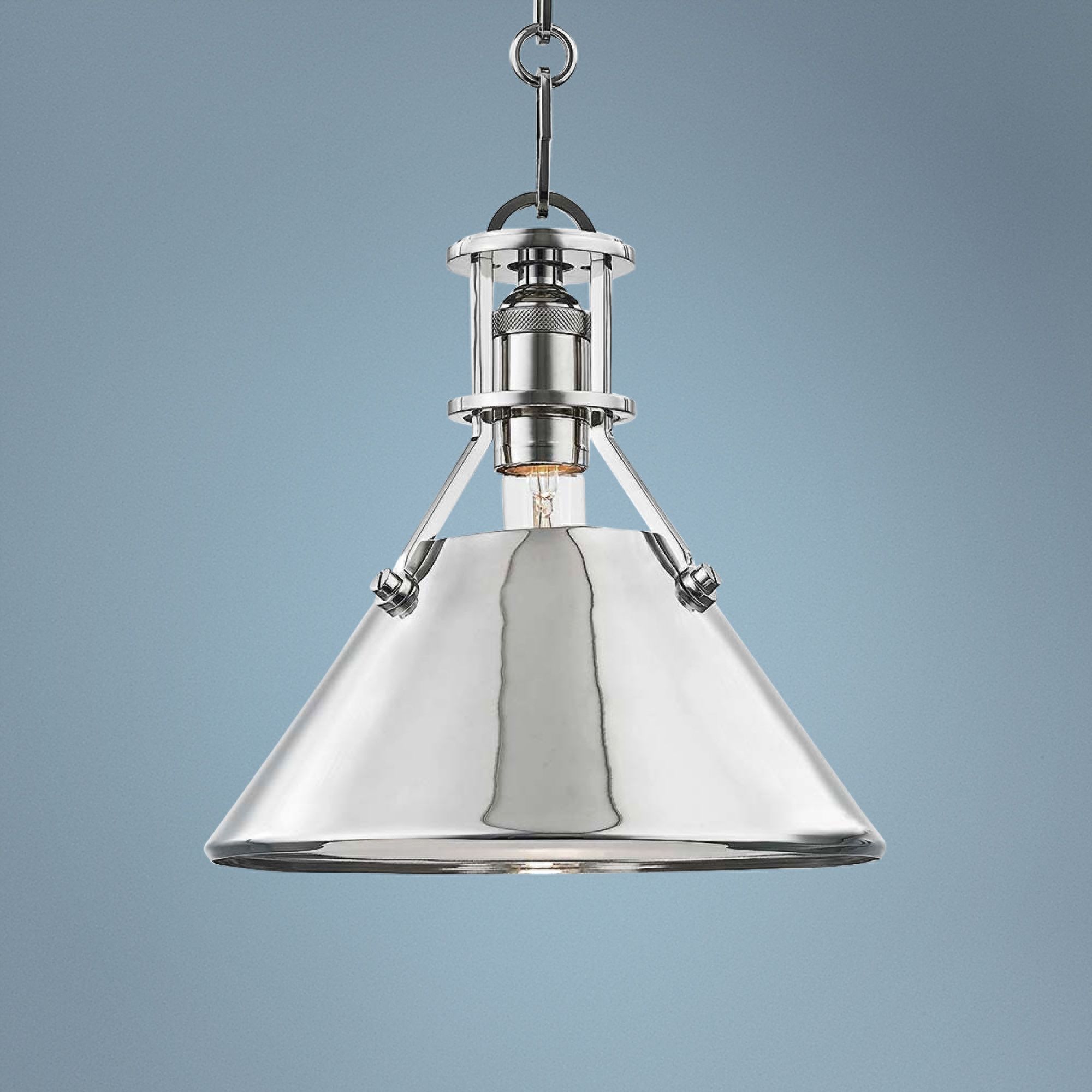 Metal No.2 9 1/2" Wide Polished Nickel Mini Pendant