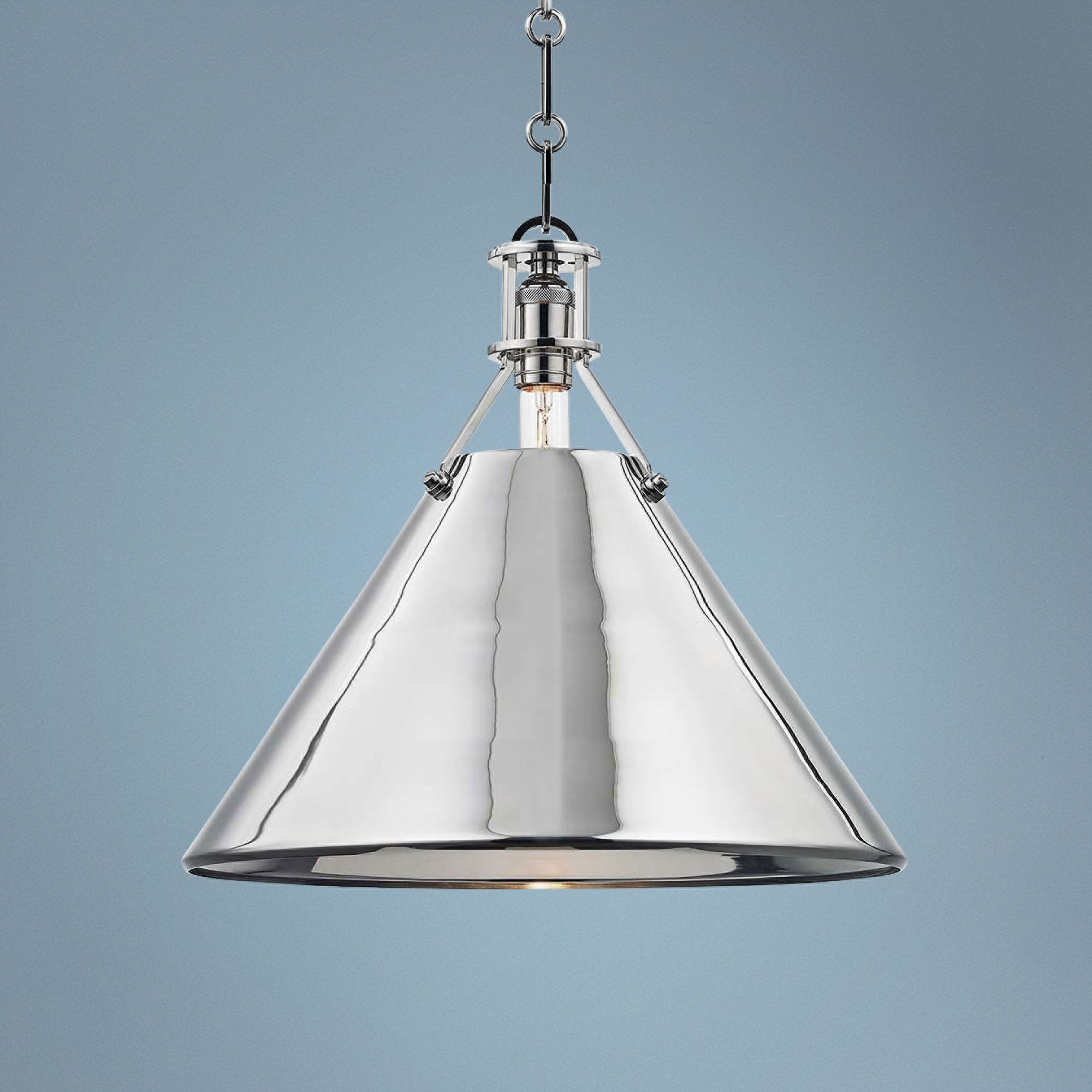 Metal No.2 16" Wide Polished Nickel Pendant Light
