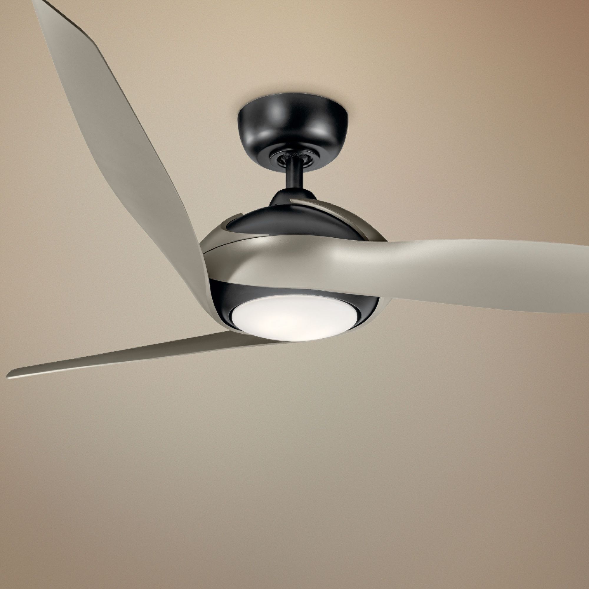 60 Kichler Zenith Satin Black And Silver Led Ceiling Fan
