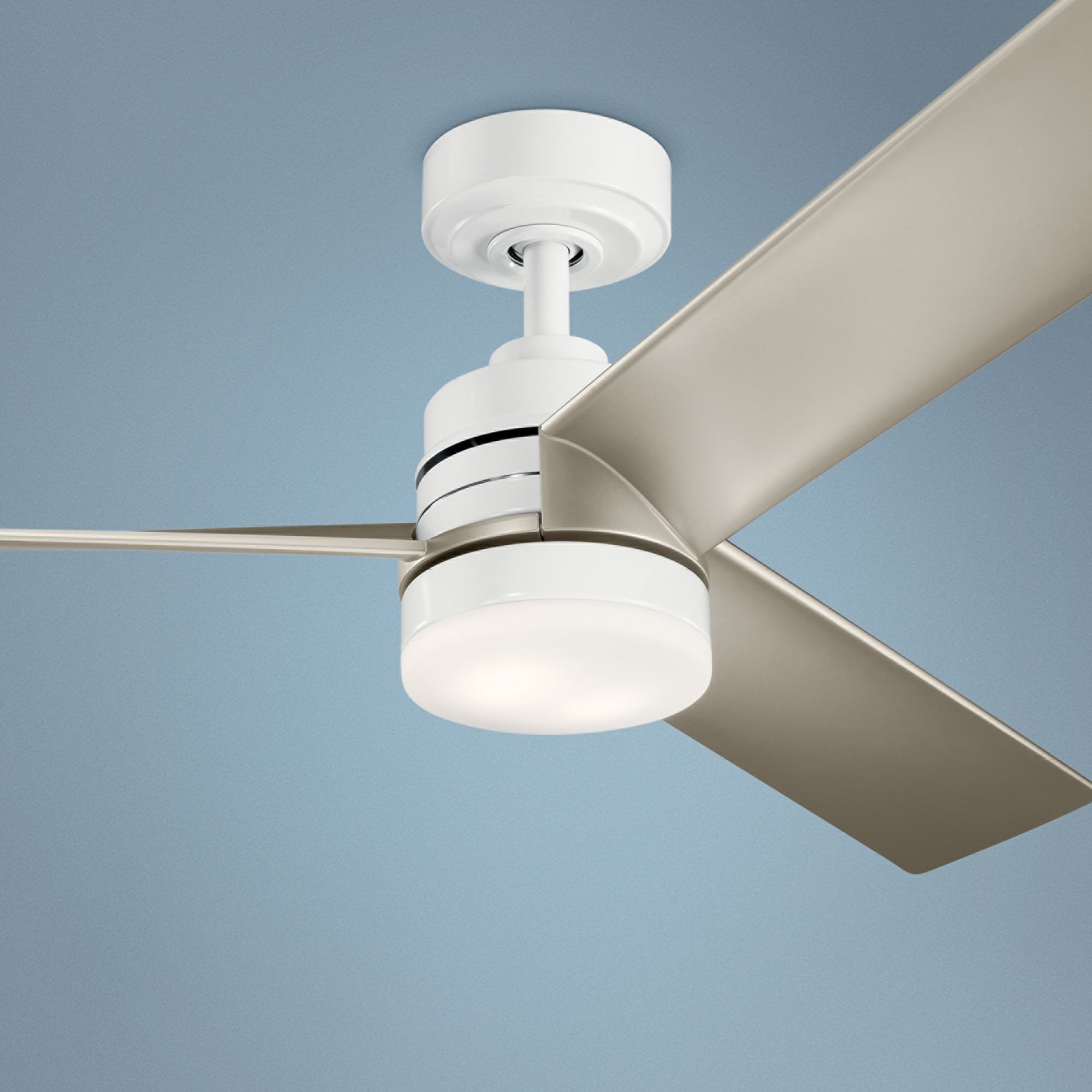 52" Kichler Spyn White and Silver LED Ceiling Fan