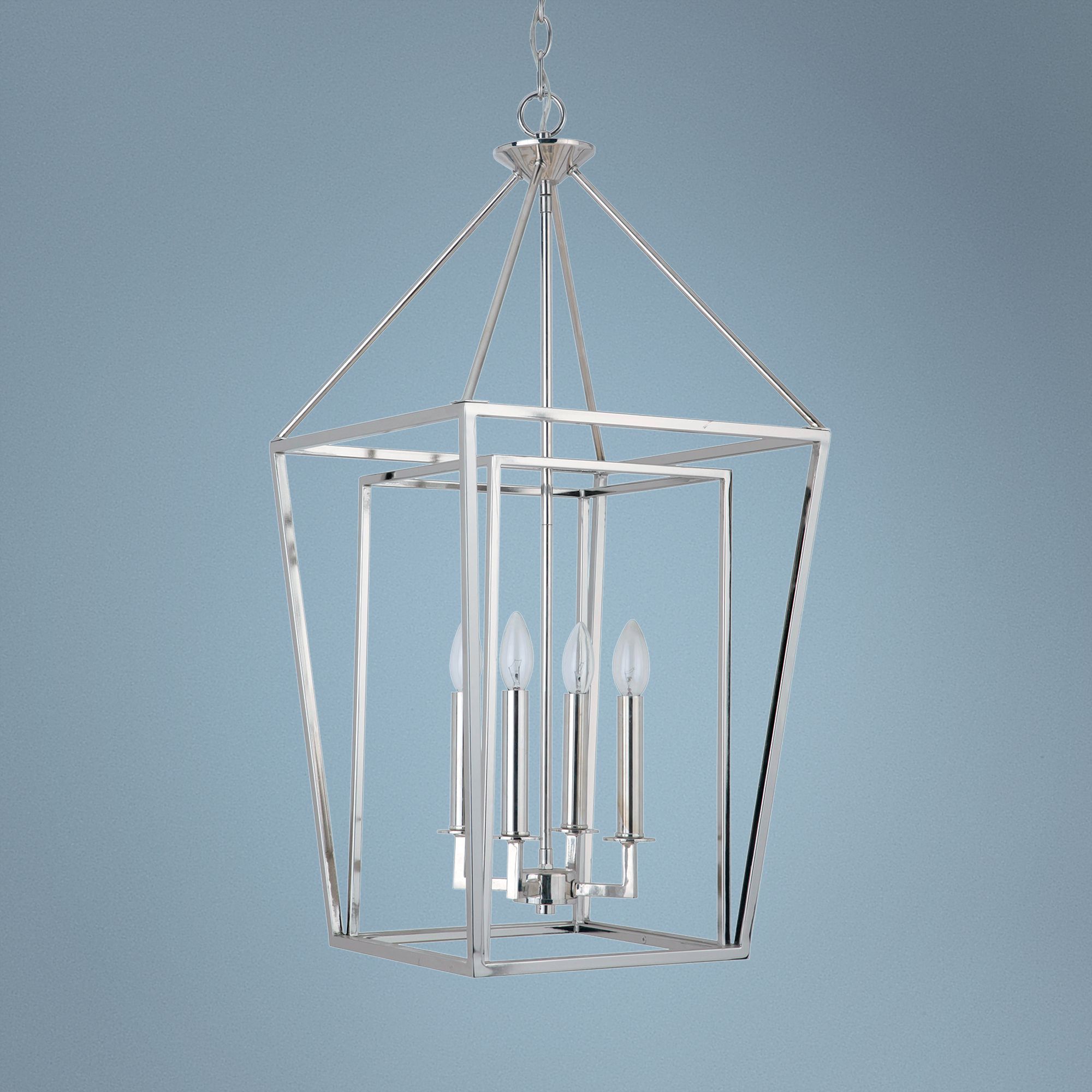 Hudson 15 3/4" Wide Polished Nickel 4-Light Foyer Pendant