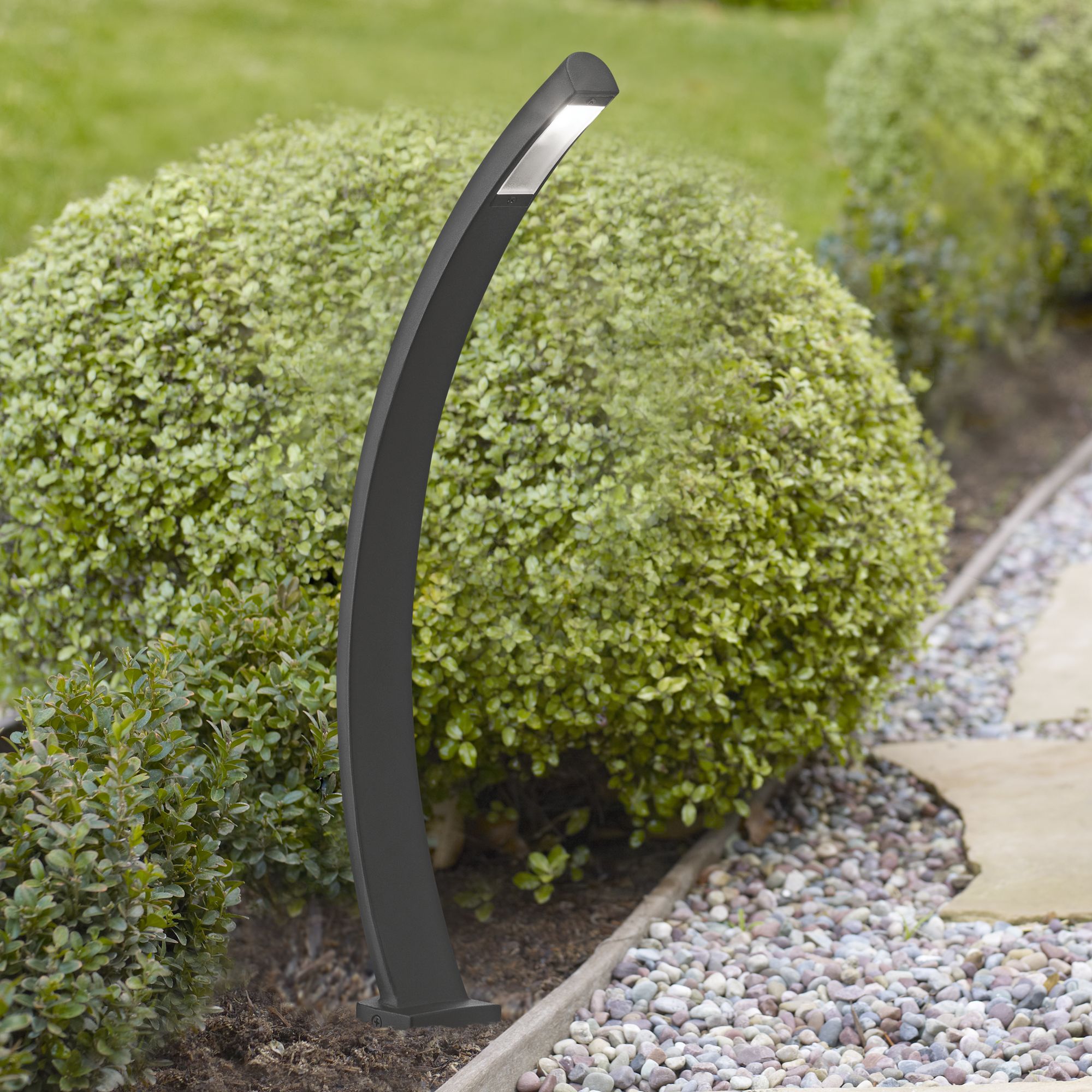 Kichler 22" High Curved Textured Black Landscape Path Light