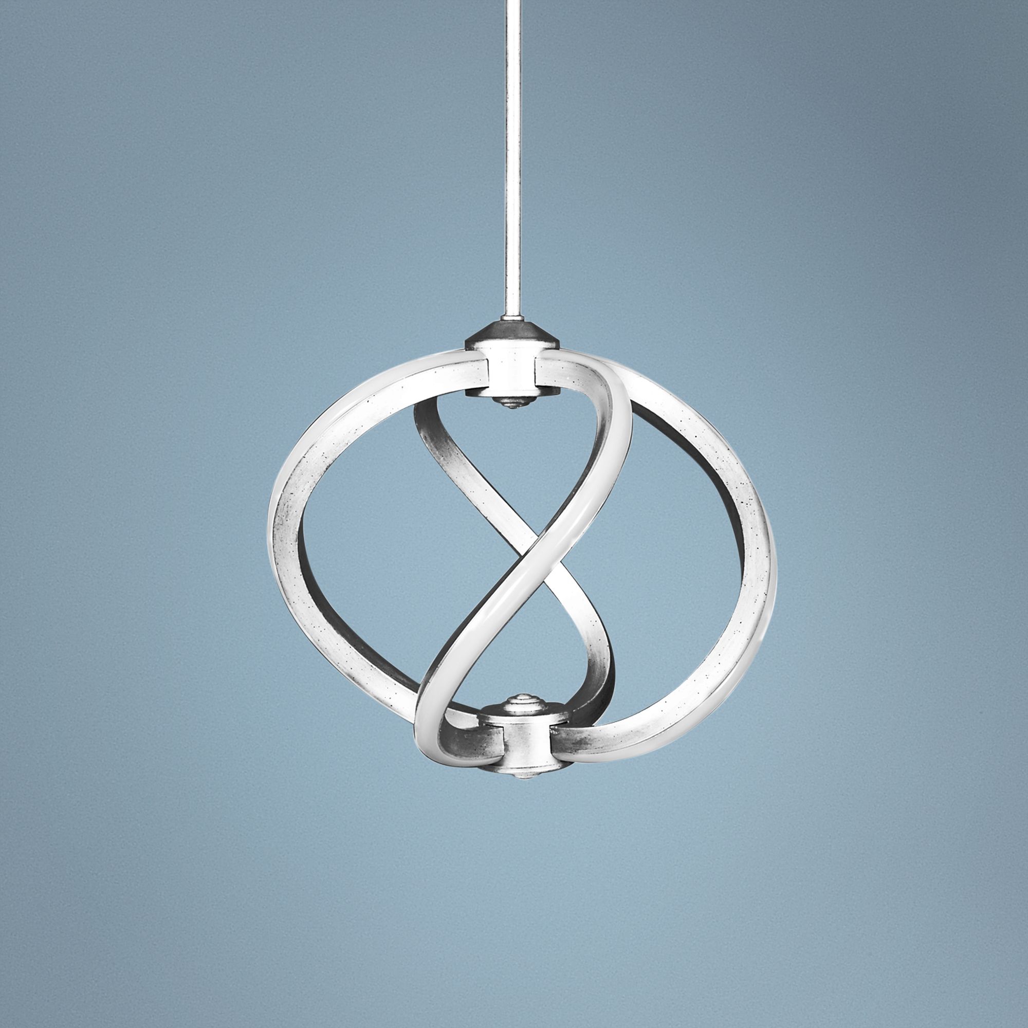 Vortex 14" Wide Brushed Steel LED Pendant Light
