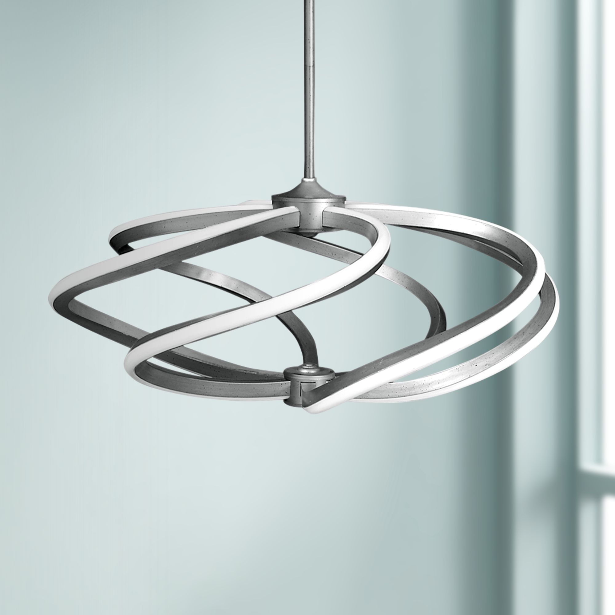 Vortex 27 1/2" Wide Brushed Steel LED Pendant Light