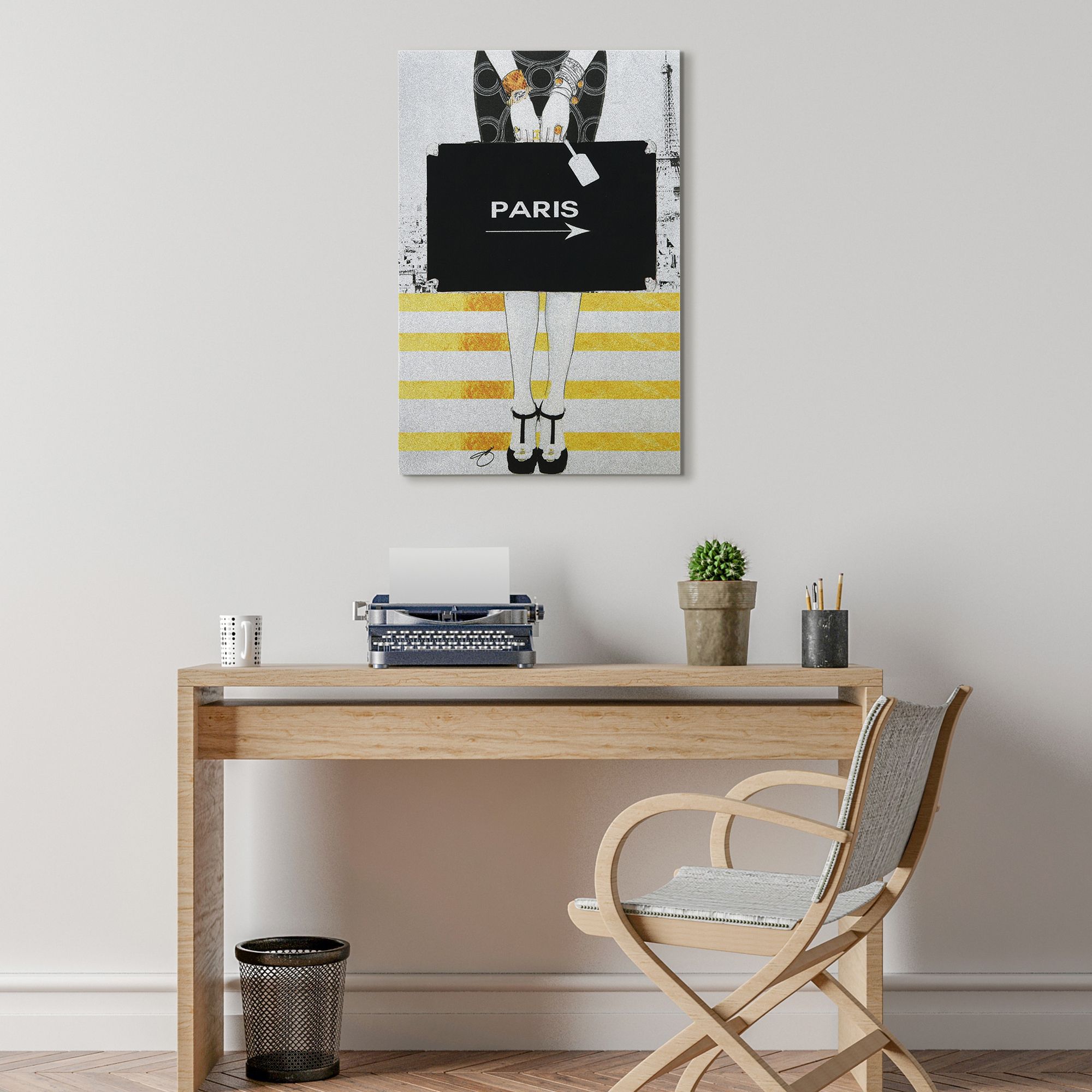 Paris Glitter 36" High Gallery Wrap Canvas Wall Art