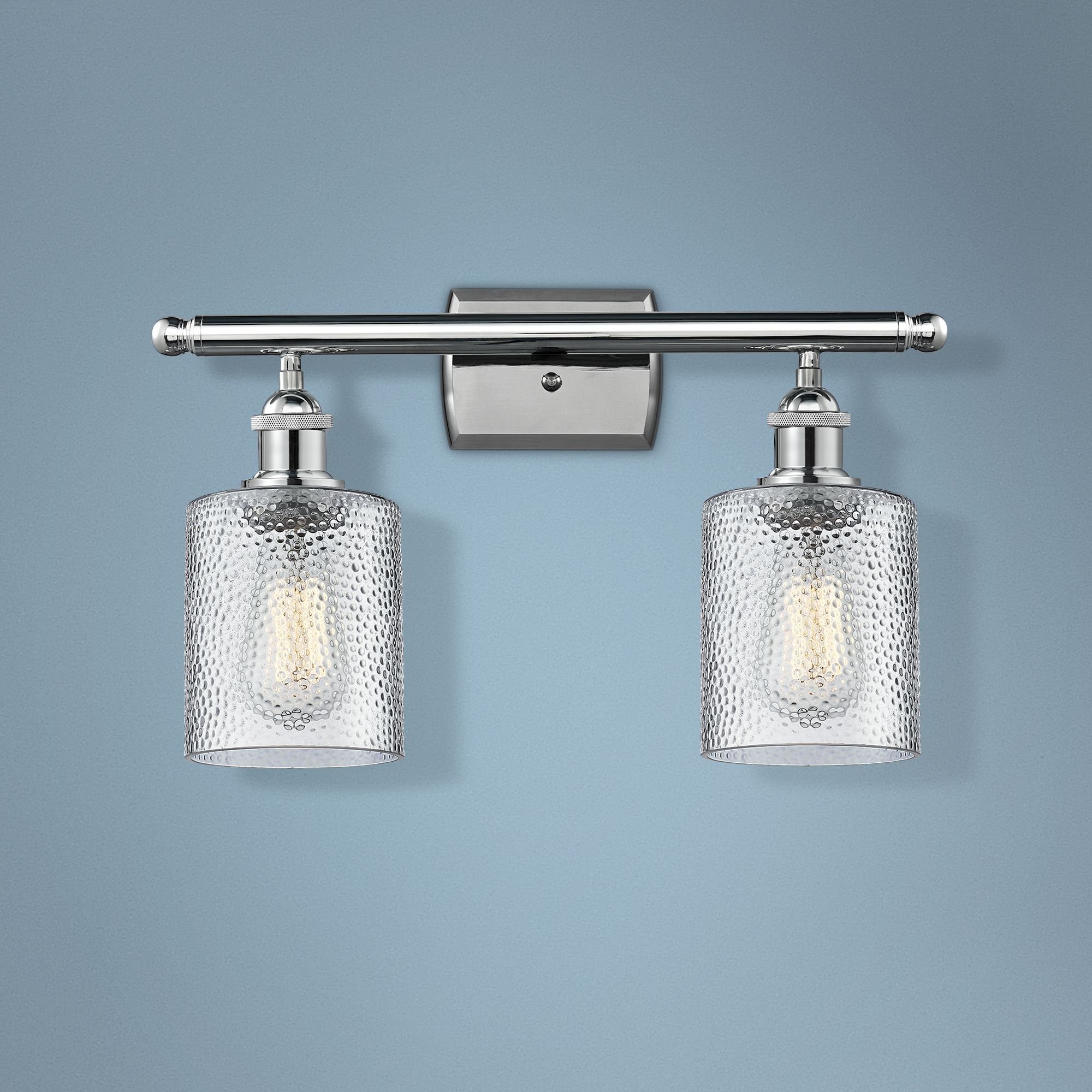 Cobbleskill 9" High Polished Chrome 2-Light Wall Sconce
